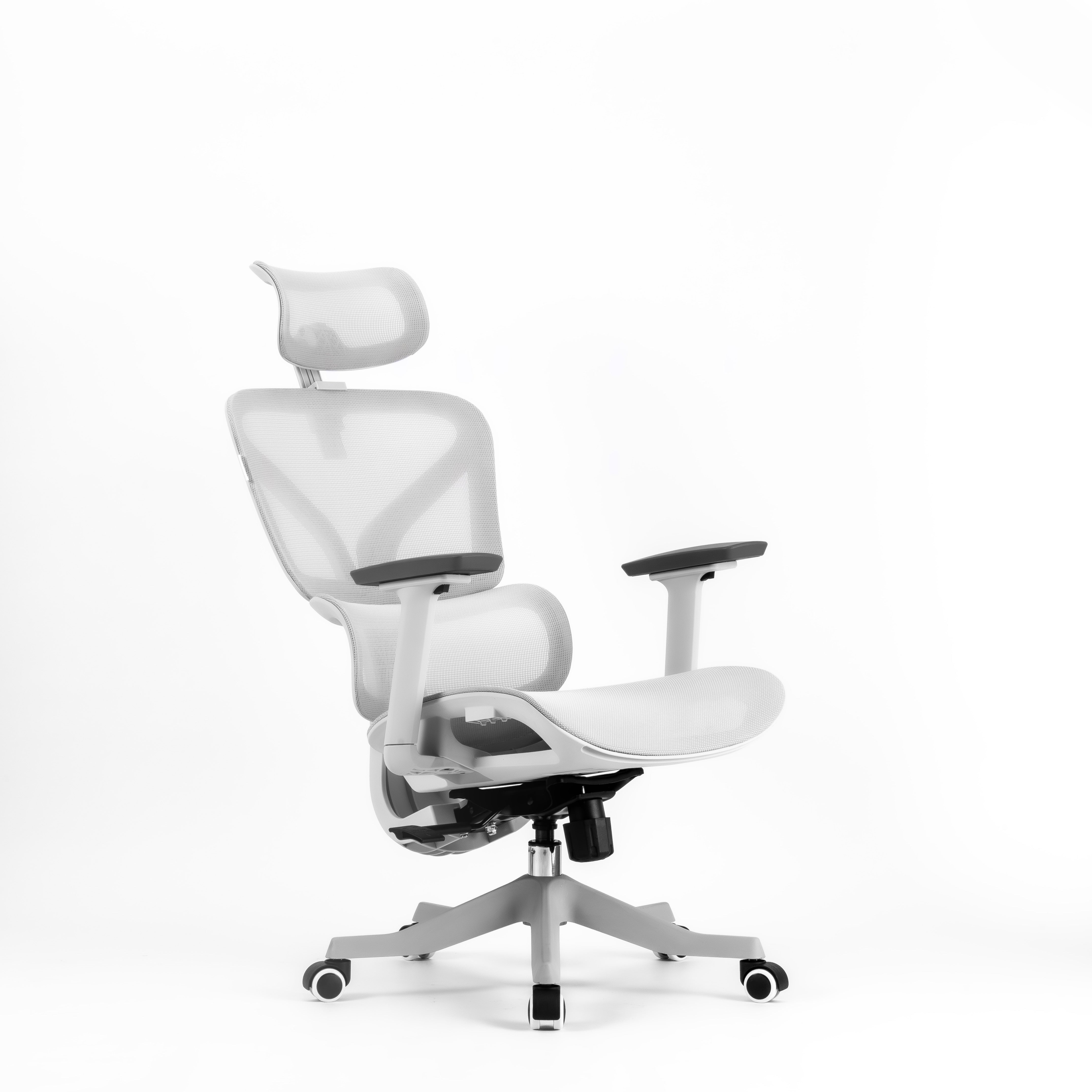 JOHOOFURNITURE Silla de malla con respaldo doble, diseño de plástico blanco G22
