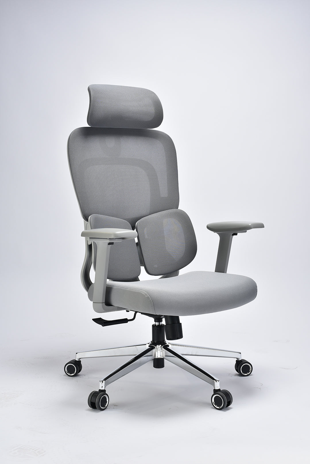 JOHOOFURNITURE Uusimman toimistotuolin kolmivyöhykkeinen lannerangan tuki N837 Grey