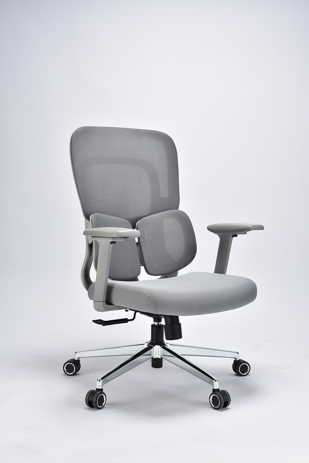 JOHOOFURNITURE Uusimman toimistotuolin kolmivyöhykkeinen lannerangan tuki N837 Grey