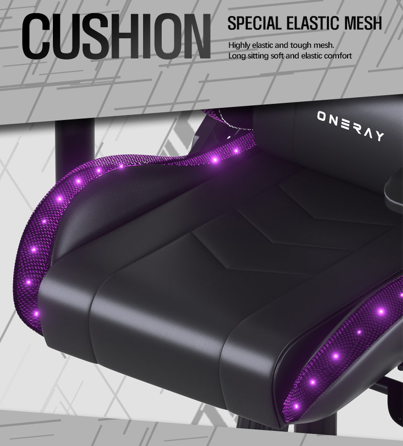 JOHOOFURNITURE RGB light Brightly Gaming Chair D007