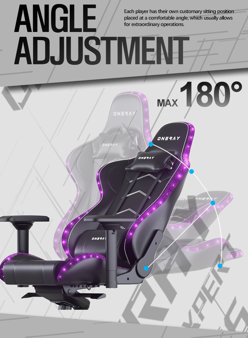 JOHOOFURNITURE RGB light Brightly Gaming Chair D007