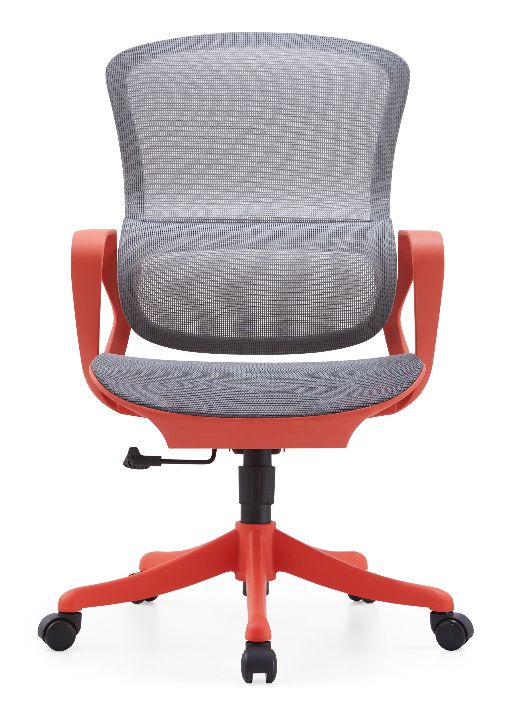 JOHOOFURNITURE Red+Grey Plastic Office Chair All Mesh with Soft Lumbar Support YC80