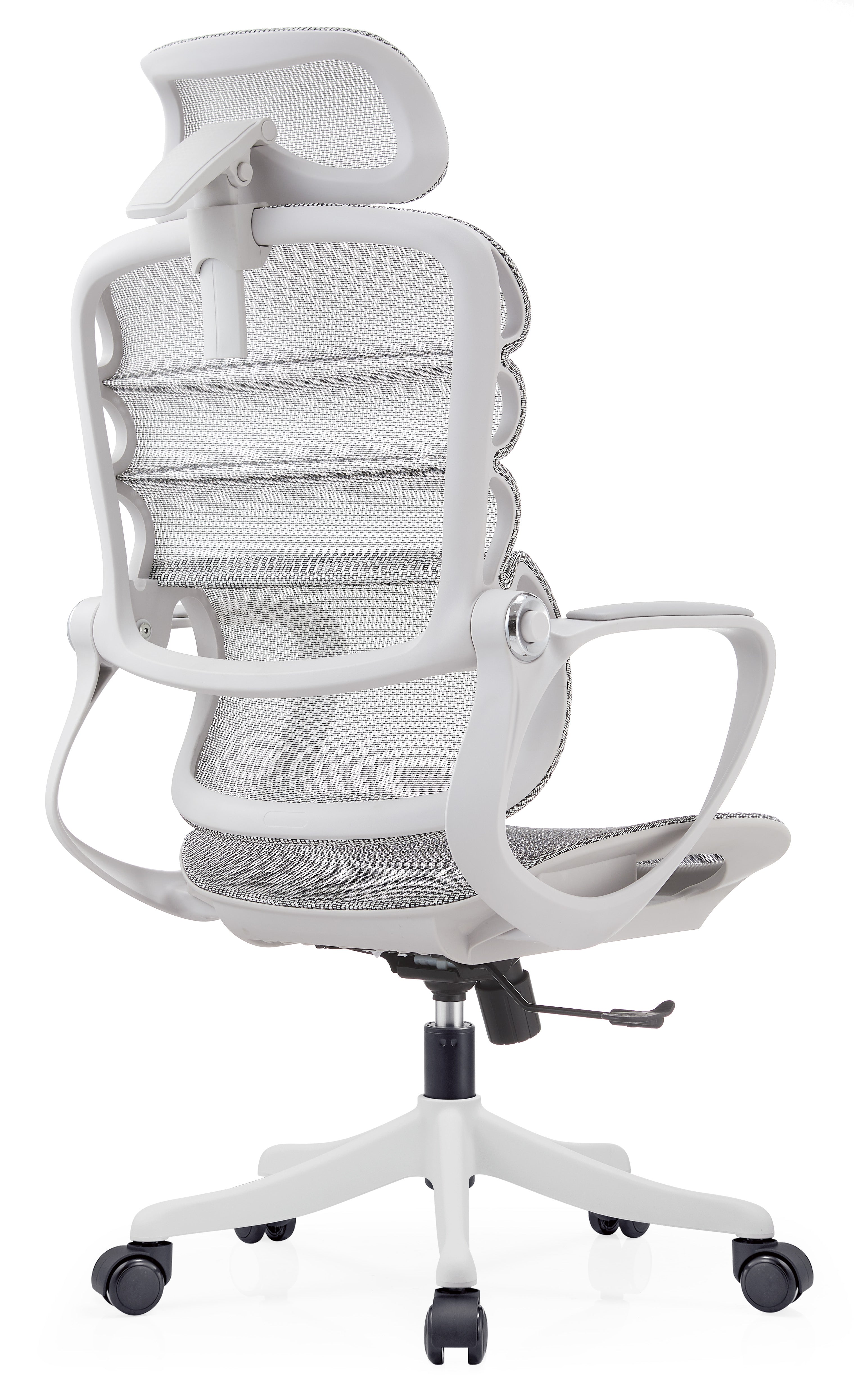 JOHOOFURNITURE 2026 Ergonomic Chair Upgrade Wavy Back Conform Design Grey Plastic K3