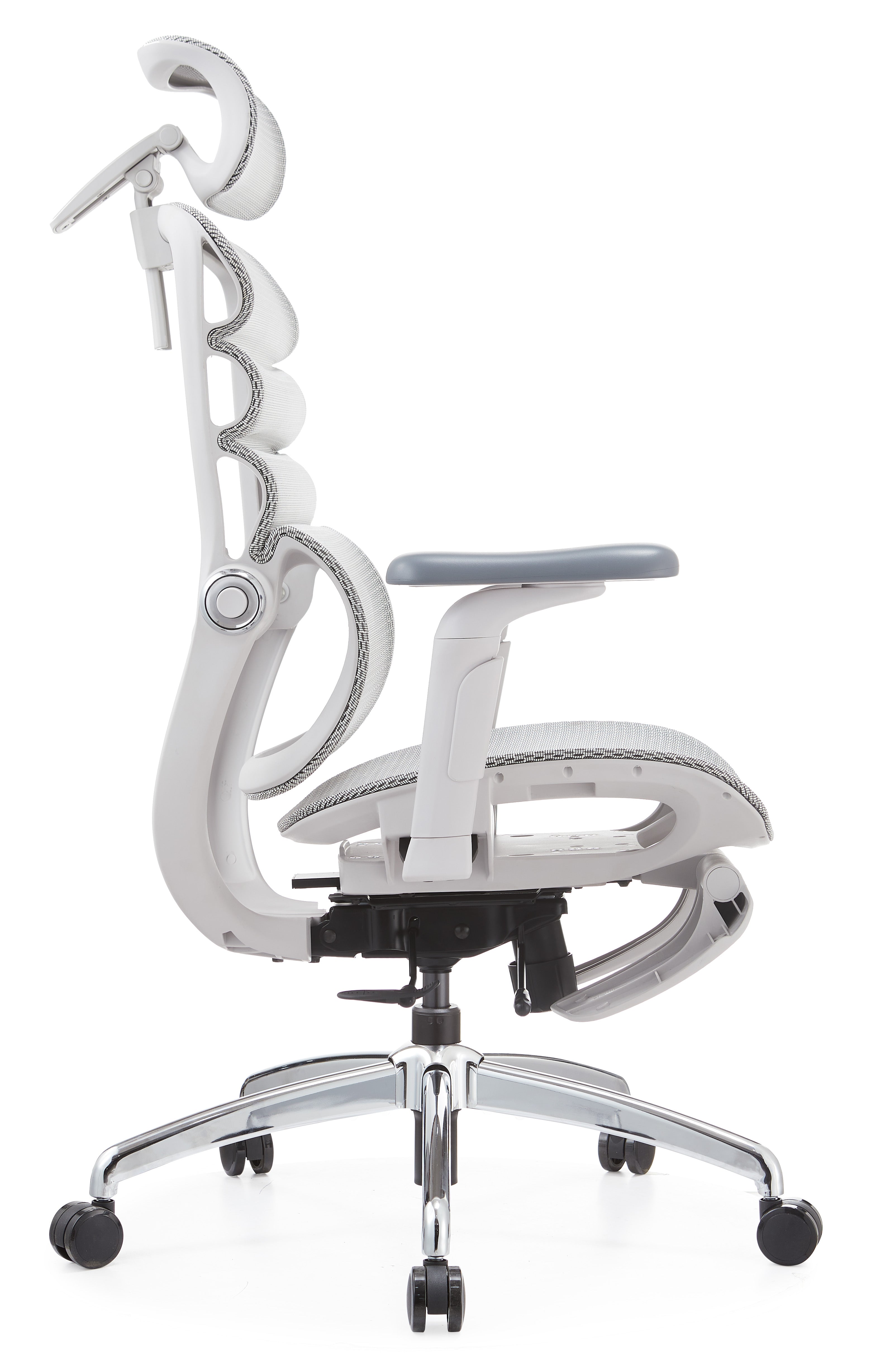 JOHOOFURNITURE 2026 Ergonomic Chair Upgrade Wavy Back 5D Armrest Grey Plastic K3F