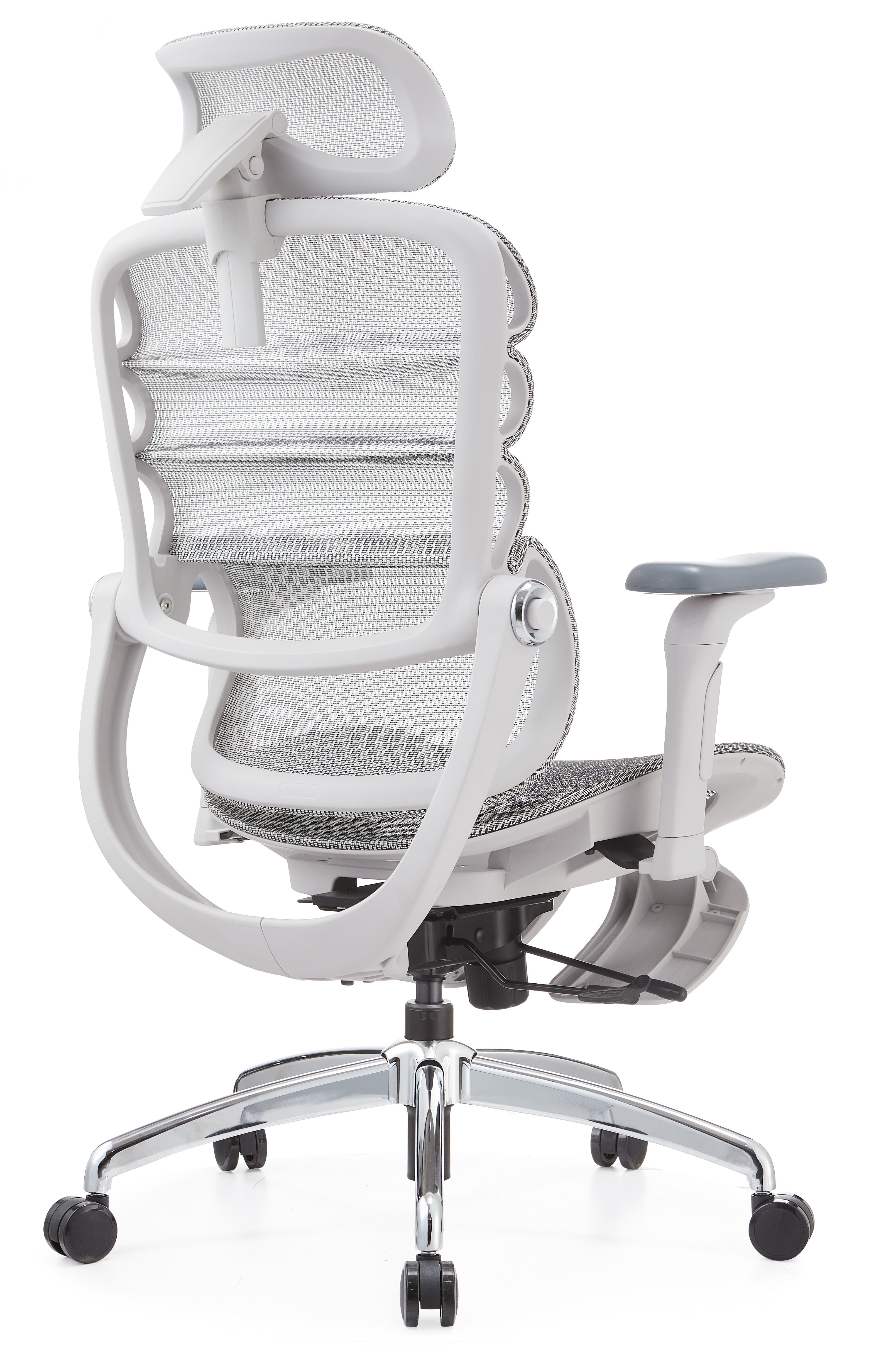 JOHOOFURNITURE 2026 Ergonomic Chair Upgrade Wavy Back 5D Armrest Grey Plastic K3F