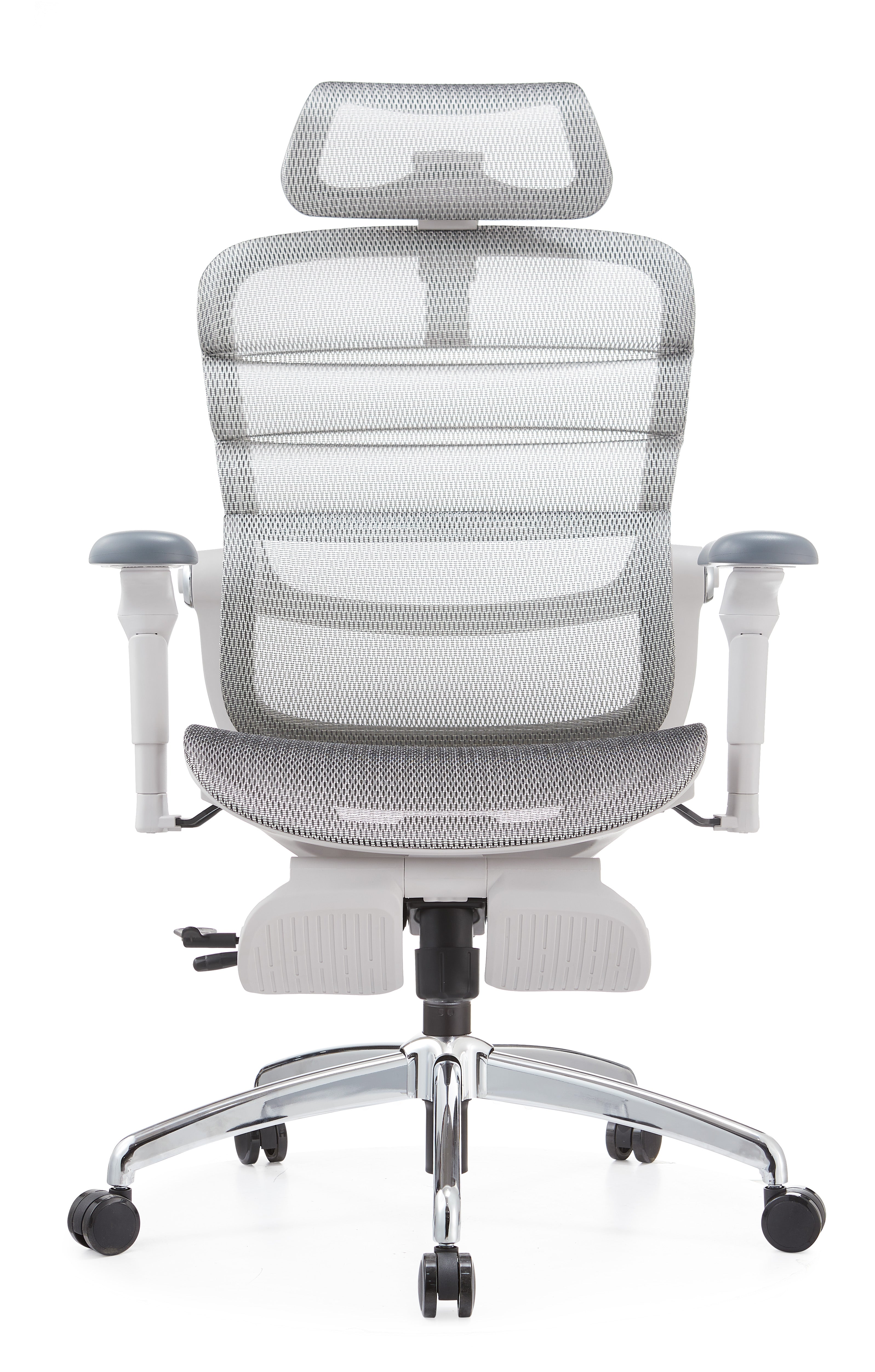 JOHOOFURNITURE 2026 Ergonomic Chair Upgrade Wavy Back 5D Armrest Grey Plastic K3F