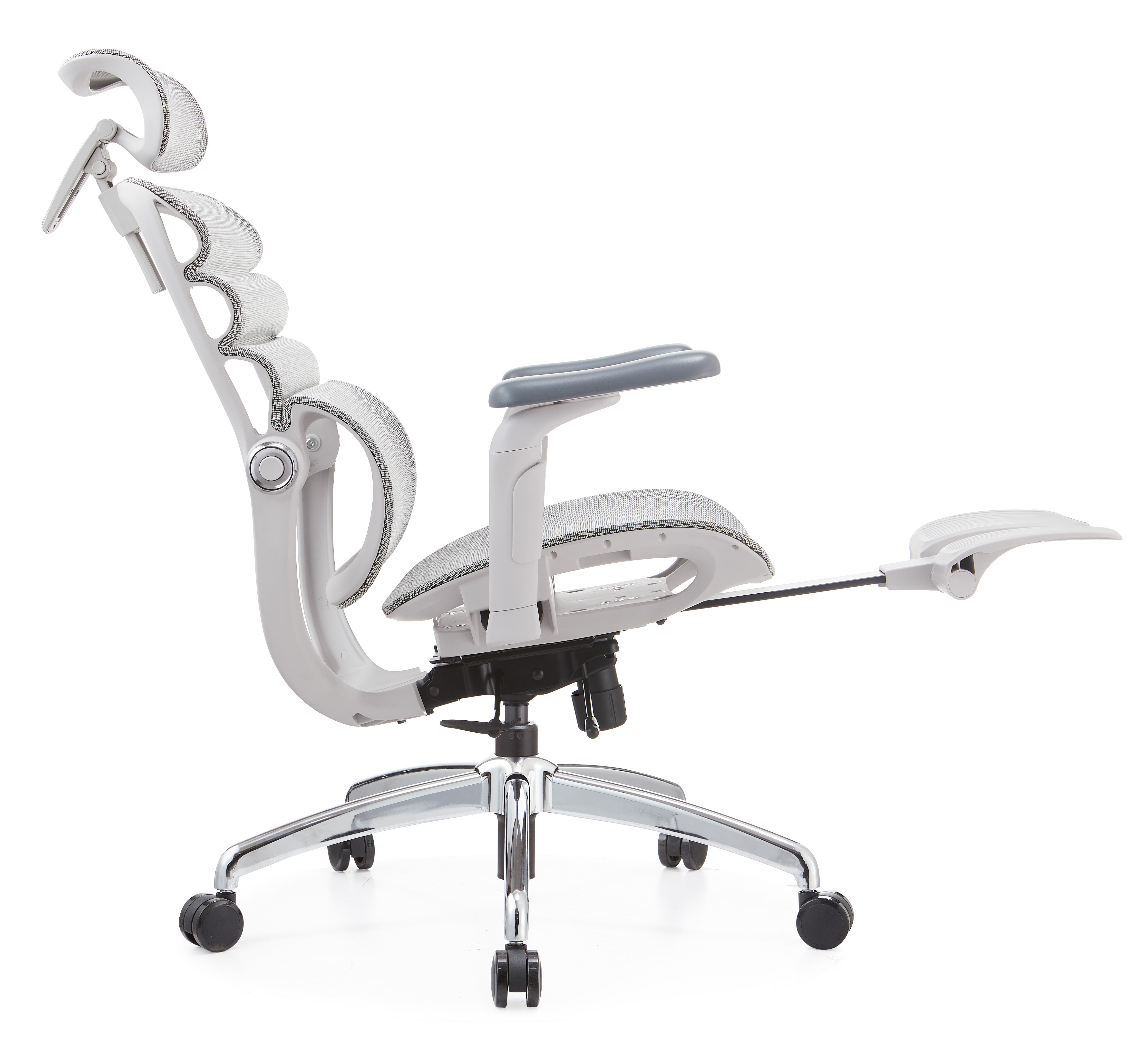 JOHOOFURNITURE 2026 Ergonomic Chair Upgrade Wavy Back 5D Armrest Grey Plastic K3F