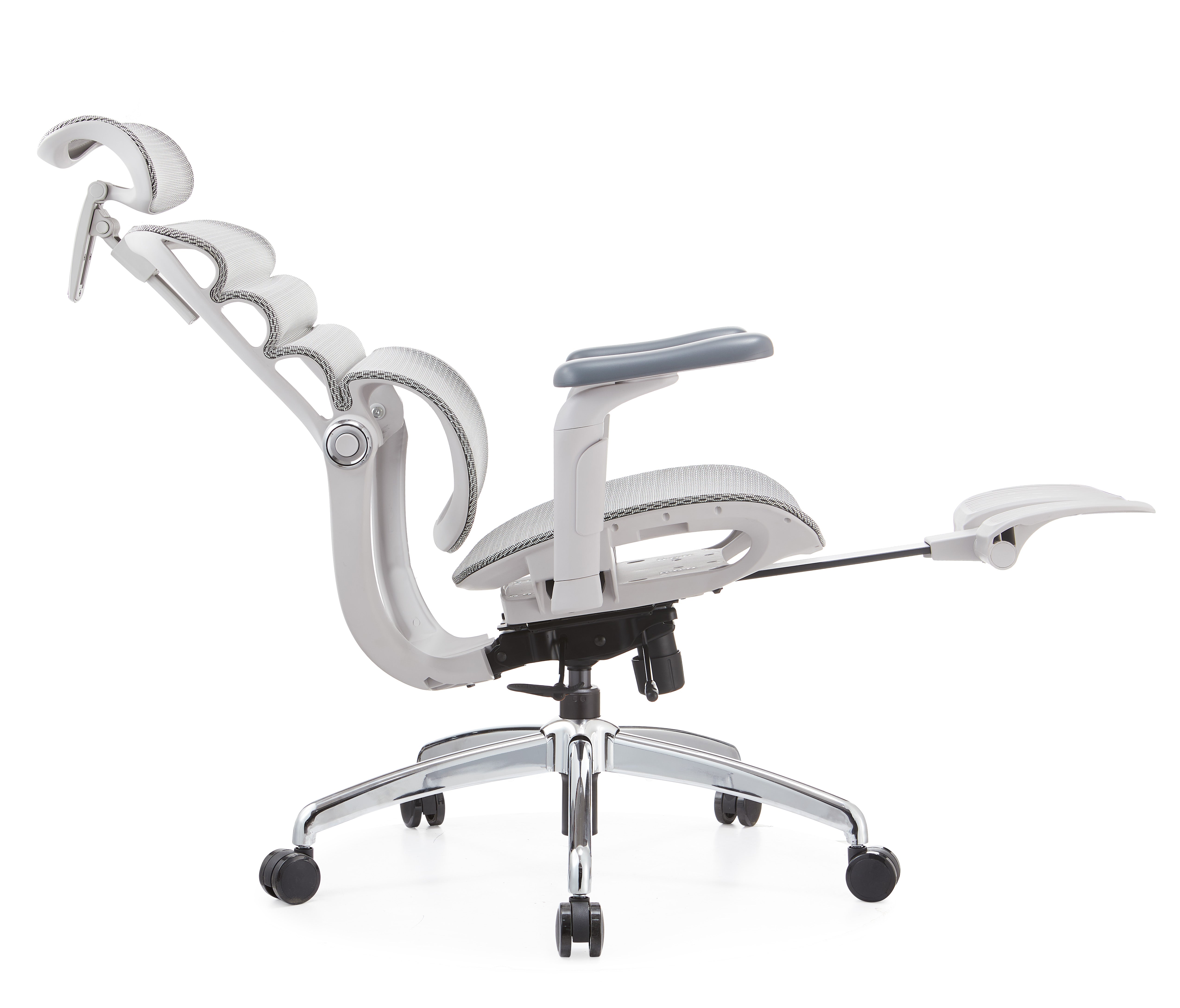 JOHOOFURNITURE 2026 Ergonomic Chair Upgrade Wavy Back 5D Armrest Grey Plastic K3F