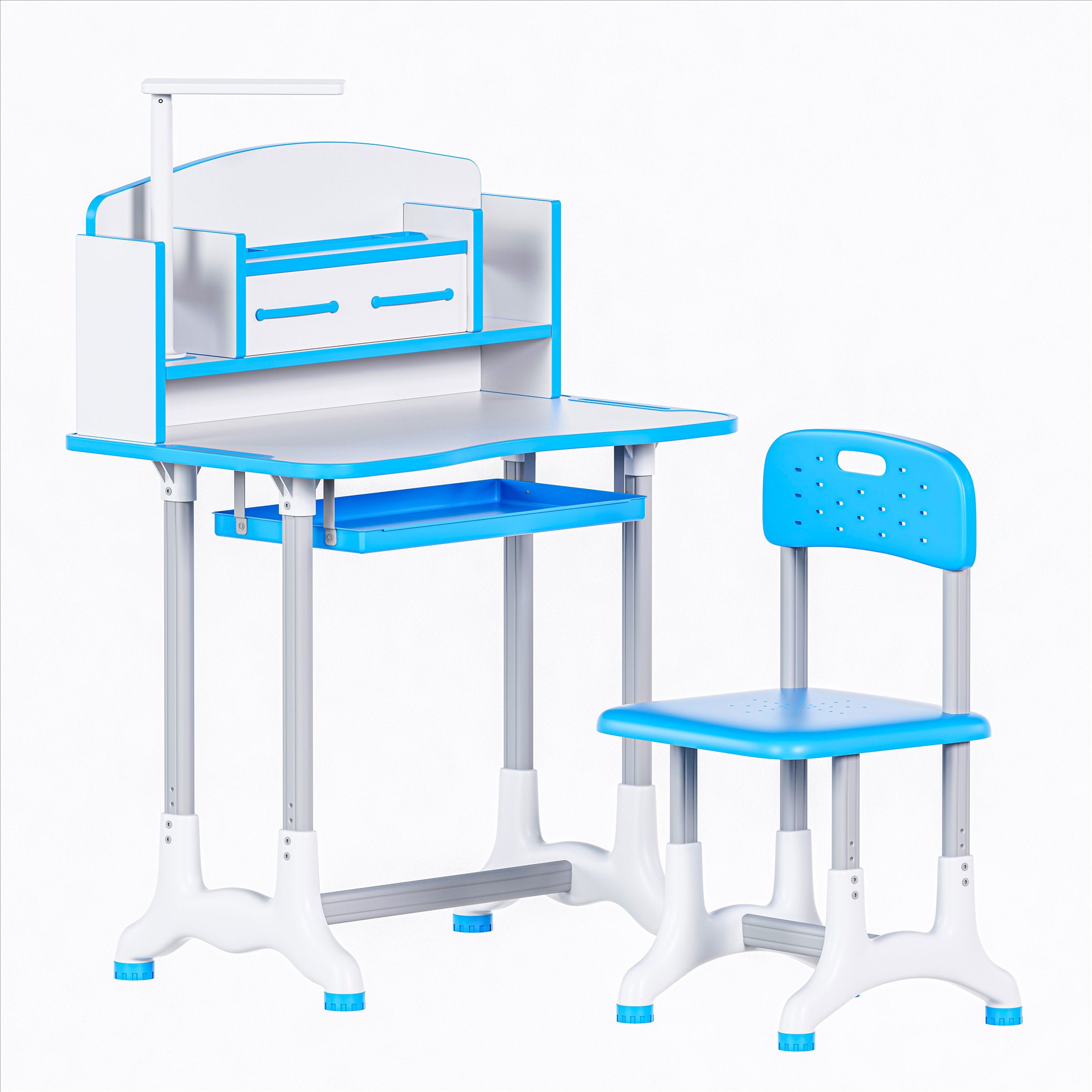 JOHOOFURNITURE Bàn và ghế học tập cho trẻ em Doanh số bán hàng cao nhất K03 Màu xanh