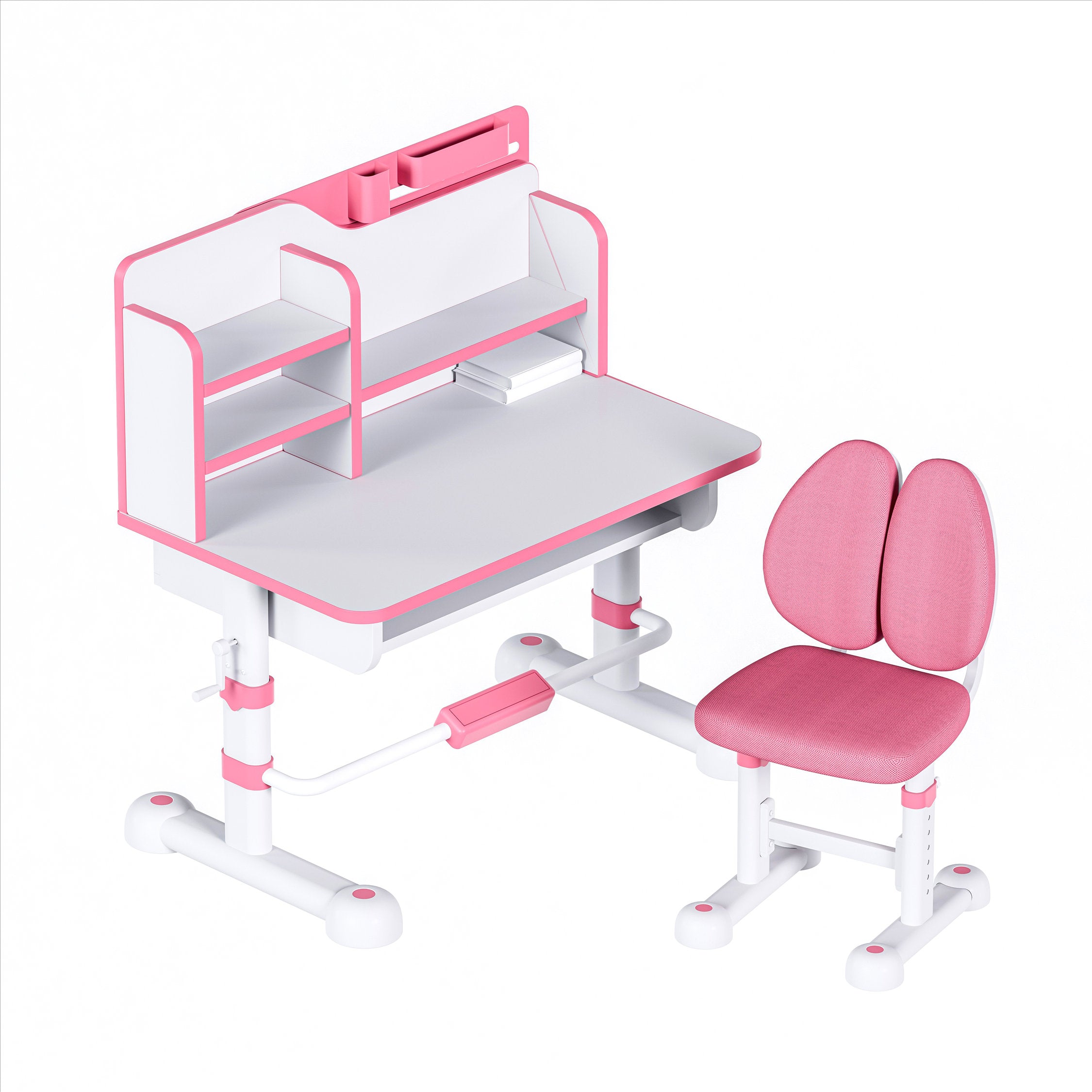 JOHOOFURNITURE Meja dan Kursi Belajar Anak Kualitas Unggul K01 Set Warna Pink