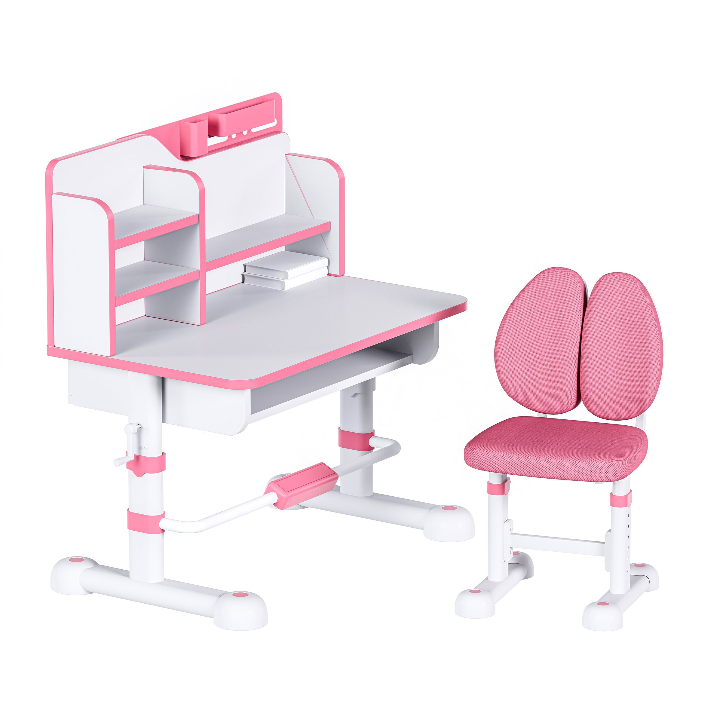 JOHOOFURNITURE Meja dan Kursi Belajar Anak Kualitas Unggul K01 Set Warna Pink