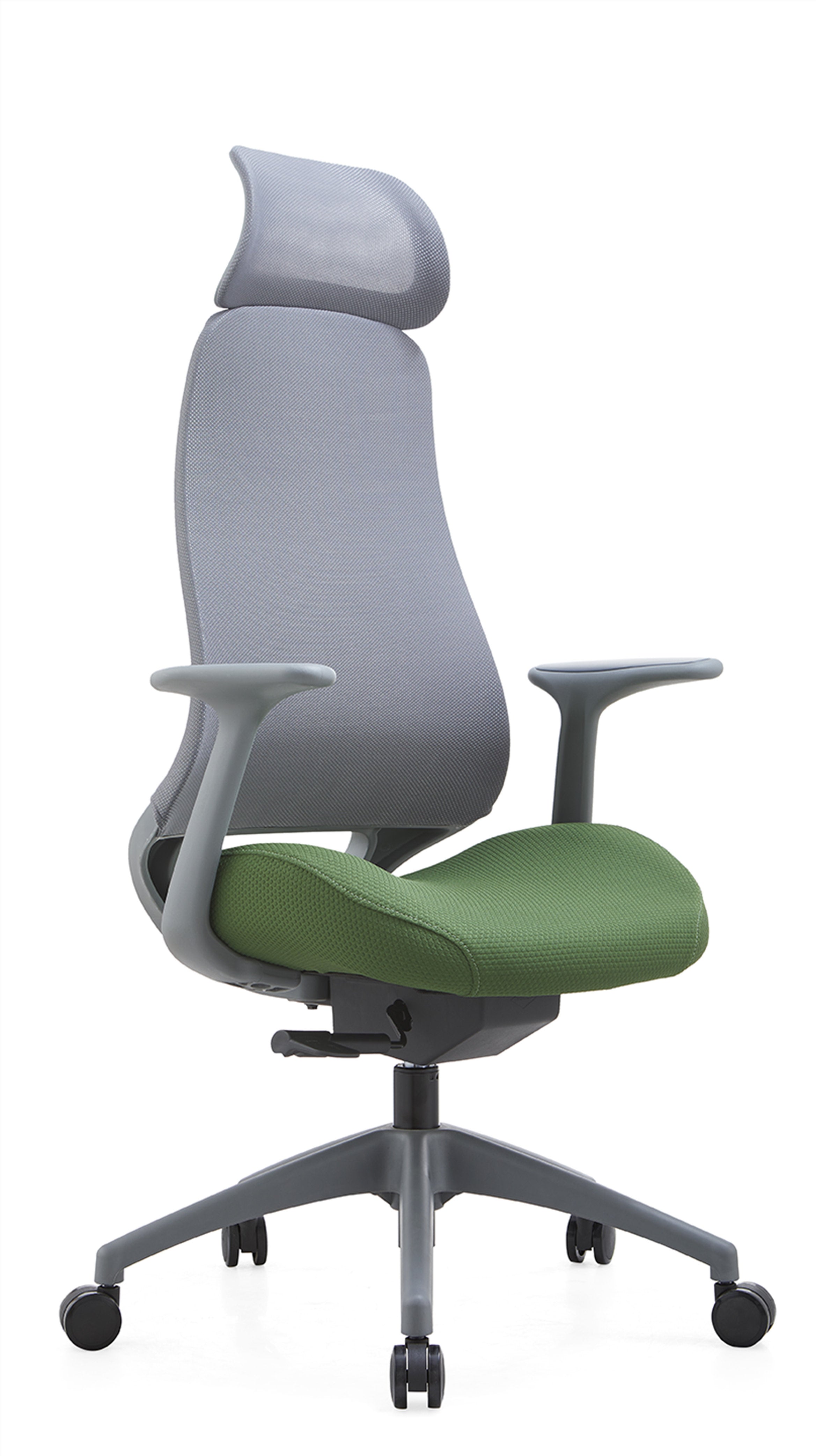 JOHOOFURNITURE 2025 New Design High Back Office Chair Gray Plastic Green Fabric YC62