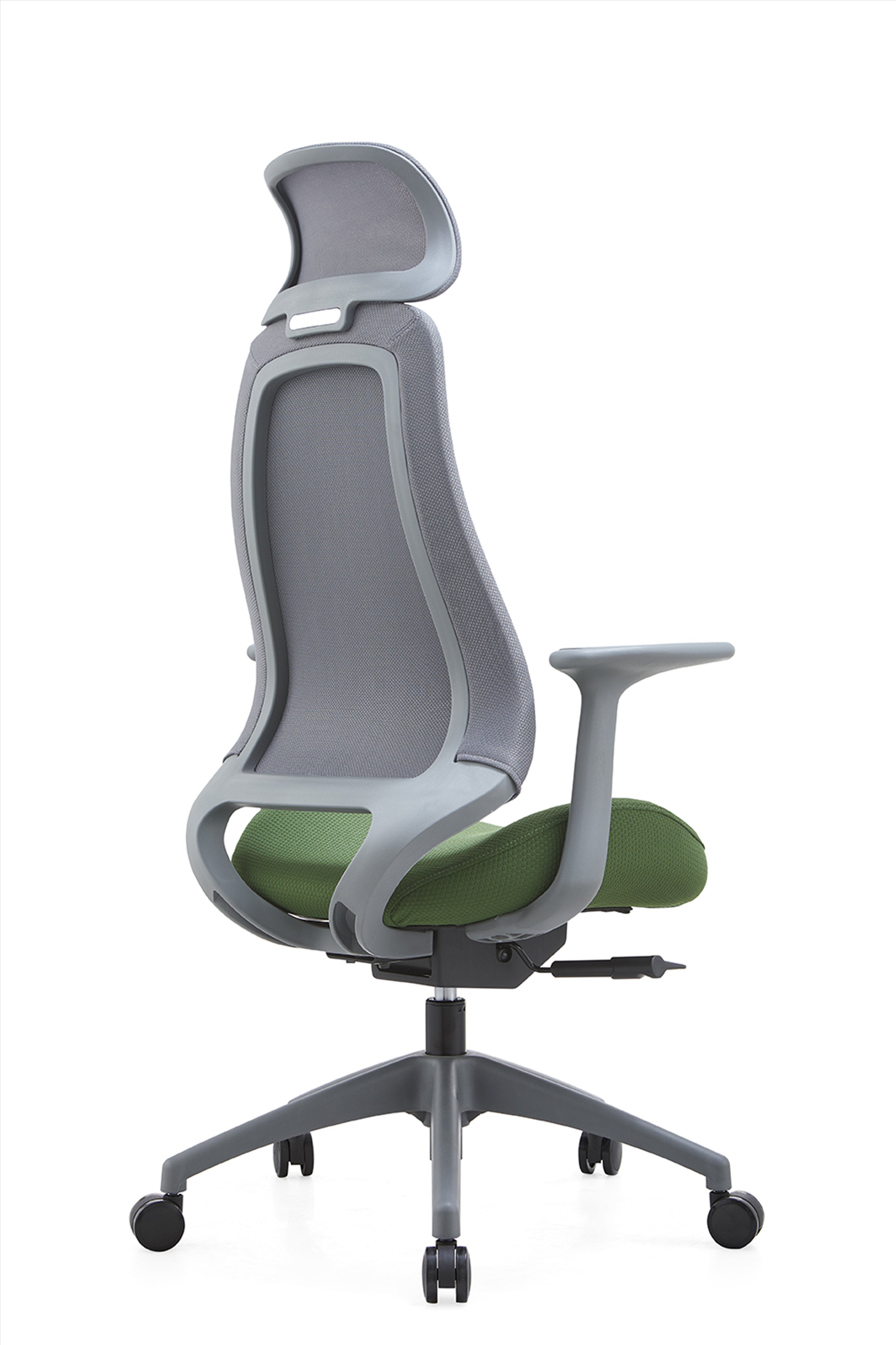 JOHOOFURNITURE 2025 New Design High Back Office Chair Gray Plastic Green Fabric YC62
