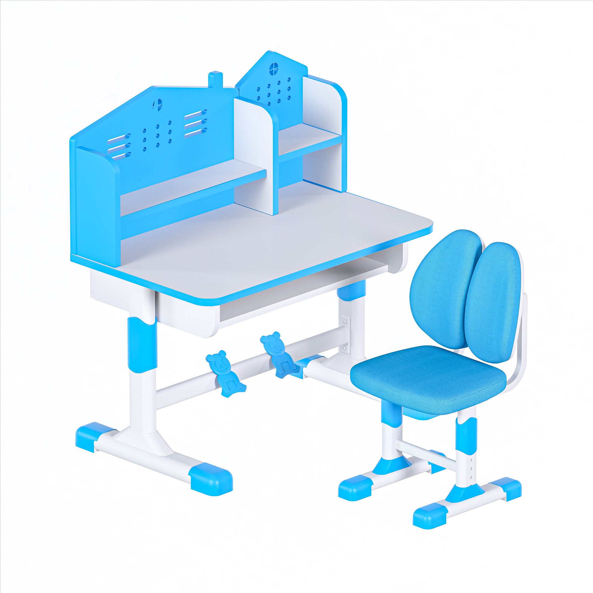JOHOOFURNITURE مكاتب وكراسي دراسة للأطفال الأكثر مبيعًا C04 أزرق