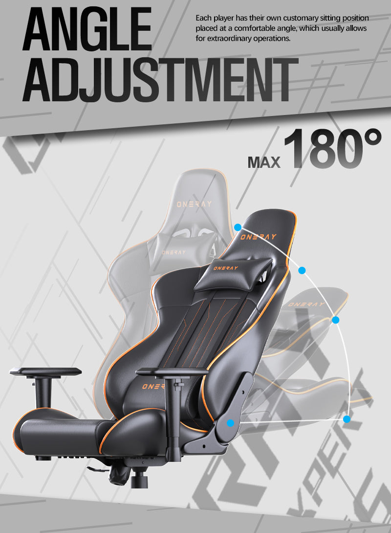 JOHOOFURNITURE All Black color Cool Version Gaming Chair No.D0938