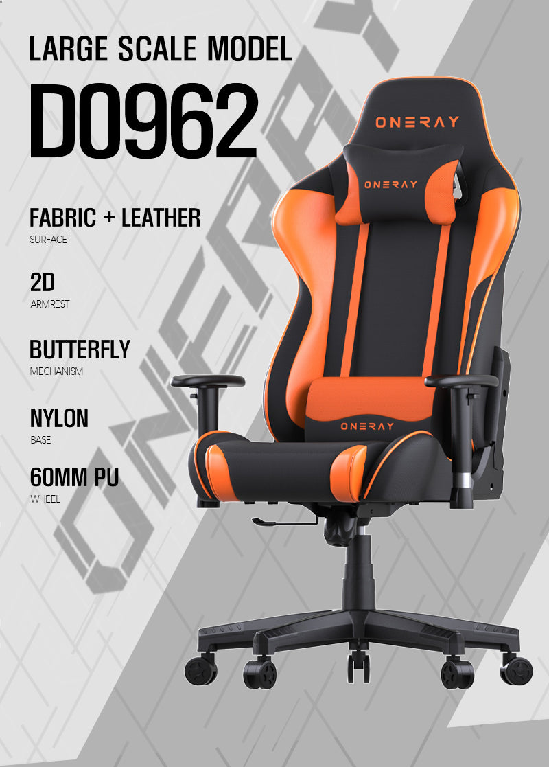 JOHOOFURNITURE Gaming Chair D0962 with Big Size Backrest