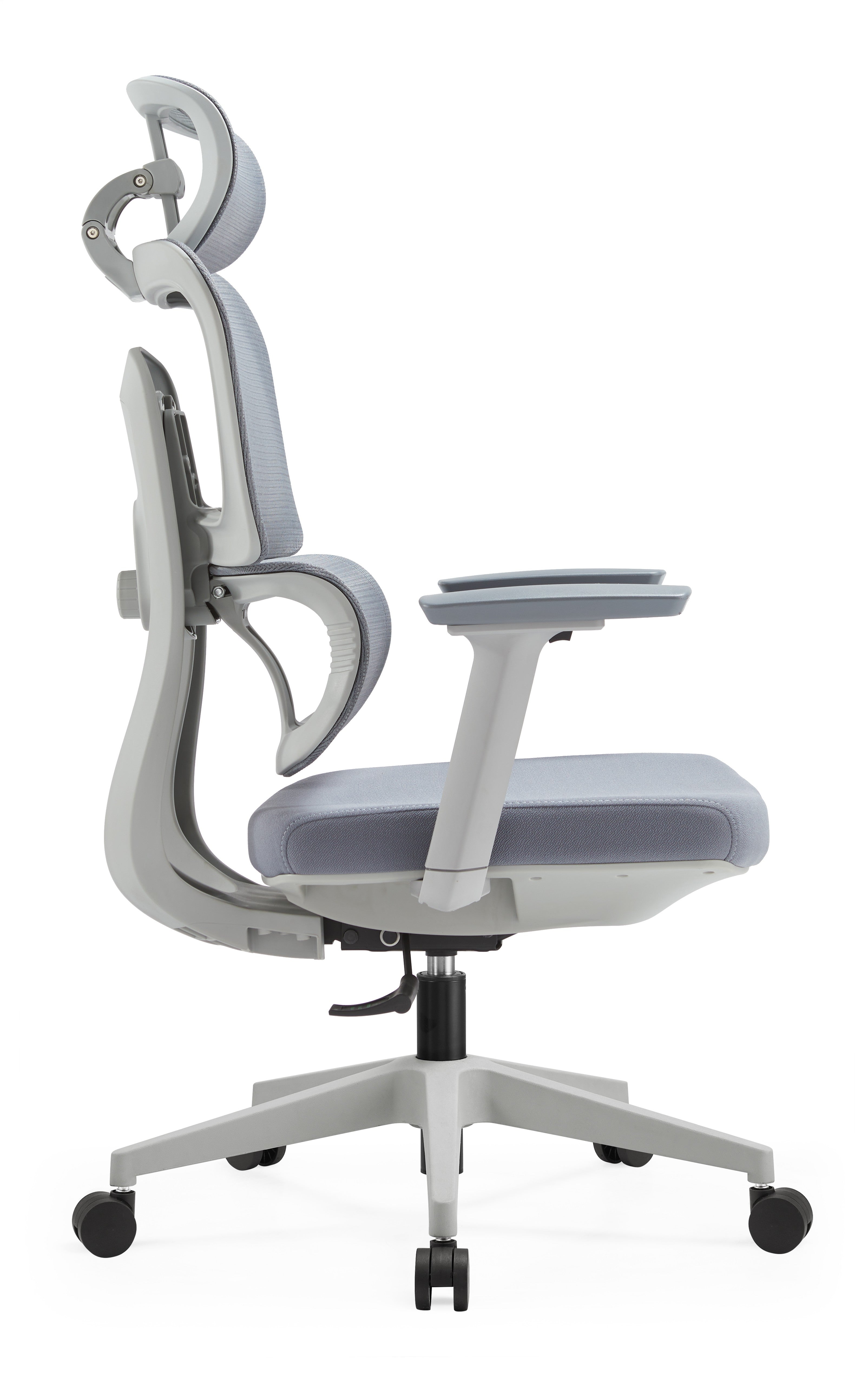 JOHOOFURNITURE Backrest Height Adjustable Mould Foam Seat Chair NX166 Grey Plastic