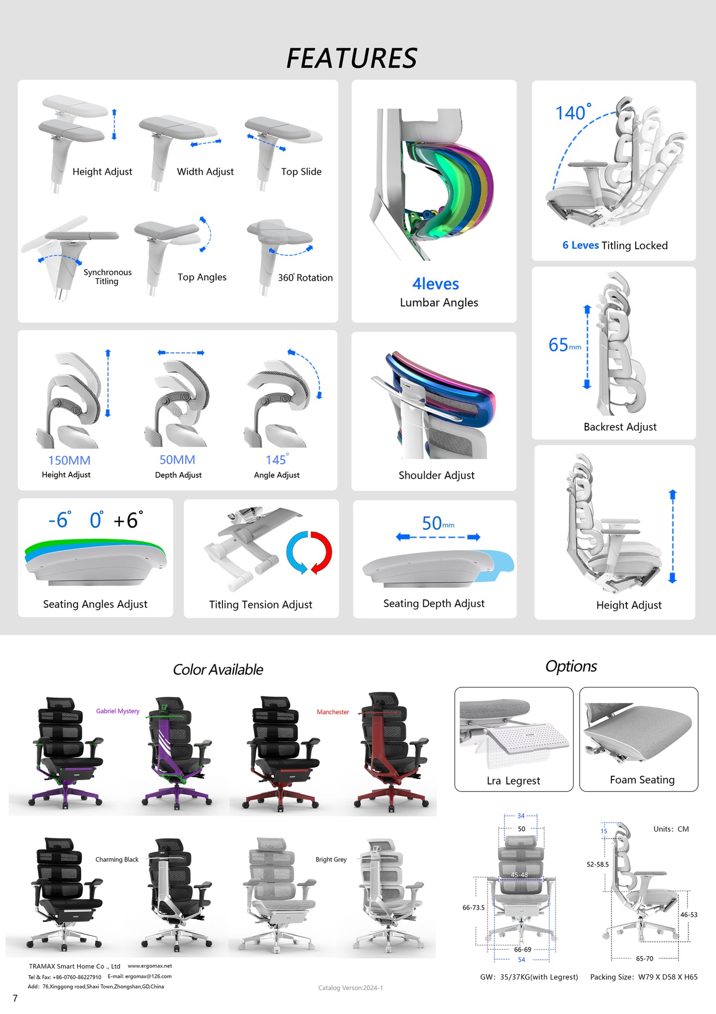 Ergomax Ergonomic China Famous Brand Mesh chair BIFMA test EVO2PROMAX