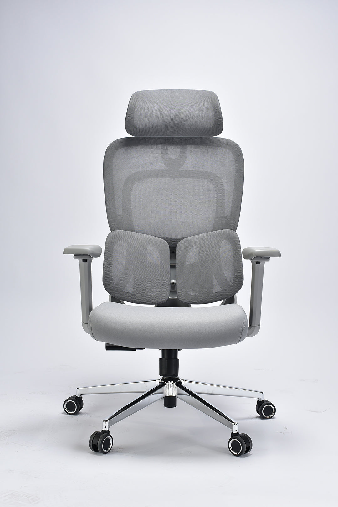 JOHOOFURNITURE Uusimman toimistotuolin kolmivyöhykkeinen lannerangan tuki  N837 Grey