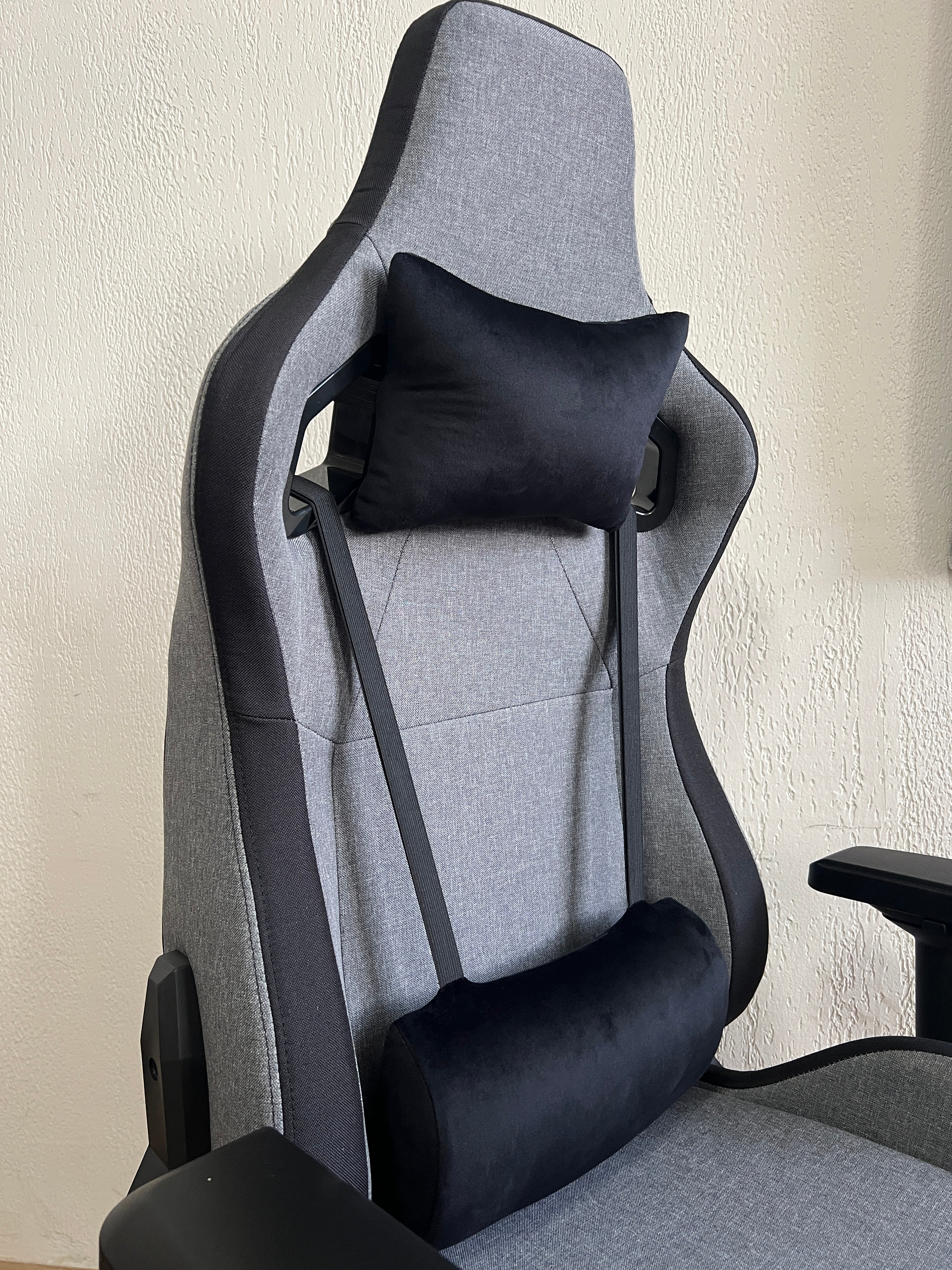 JOHOOFURNITURE  Hunchback-style gaming chair Grey Fabric Color HA07
