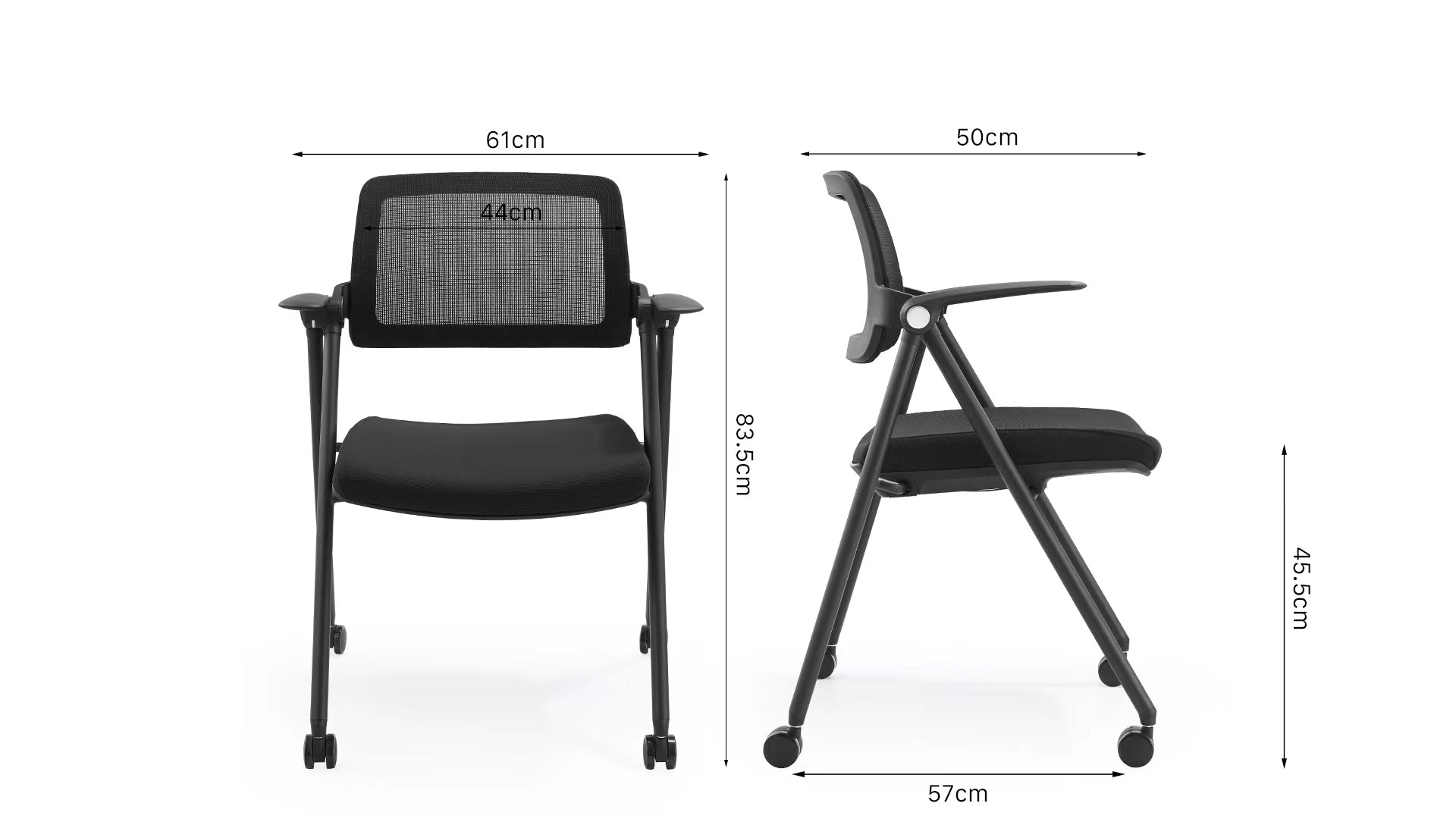 JOHOOFURNITURE Foldable Stackable Horizontal Stacking  Gurest Chair YC71