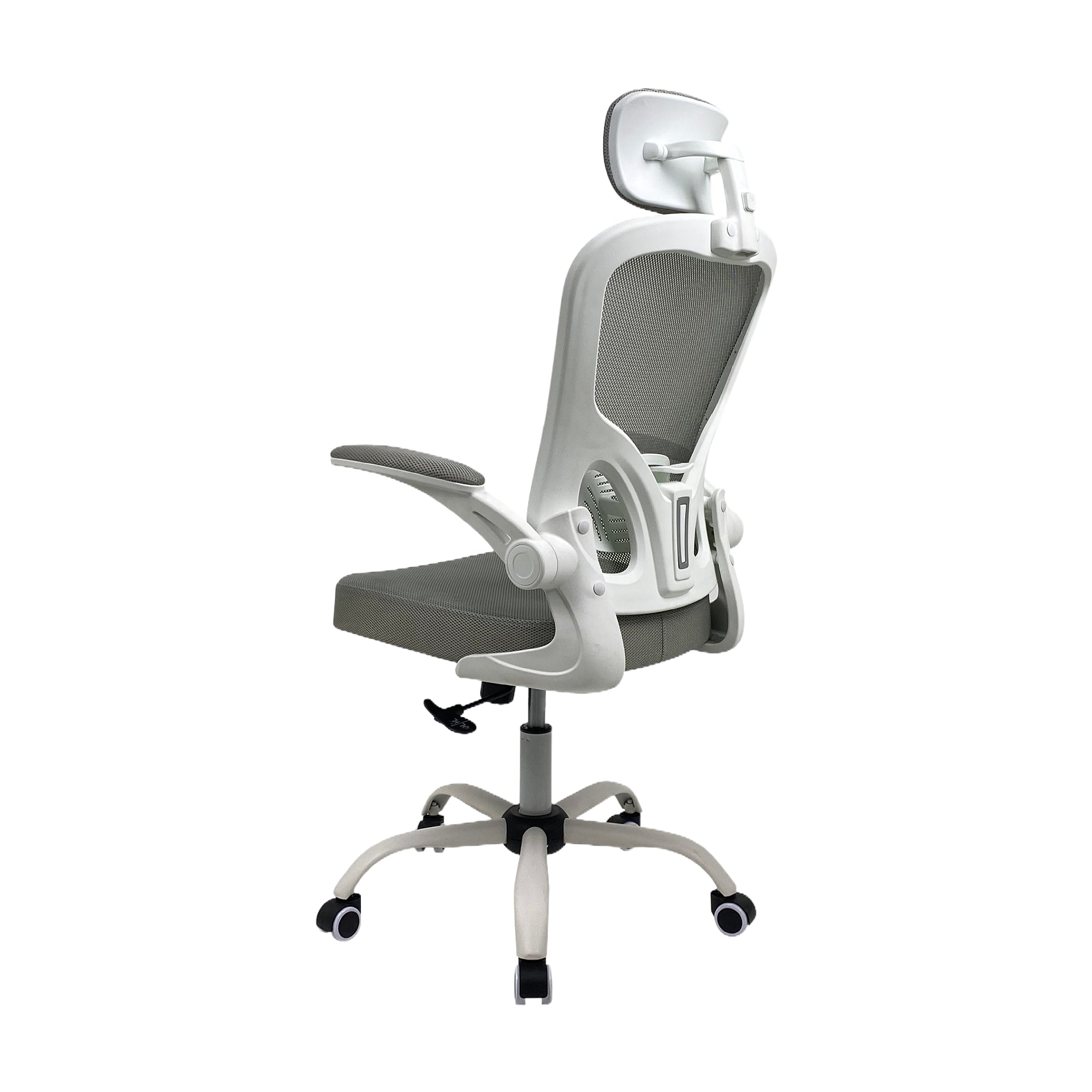 JOHOOFURNITURE Lift UP Armrest Staff Chair Q072 White Color