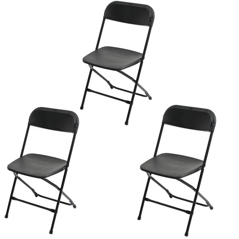 Favourible Price Promotion Black and White color Folding plastic chairs Outside Party Used