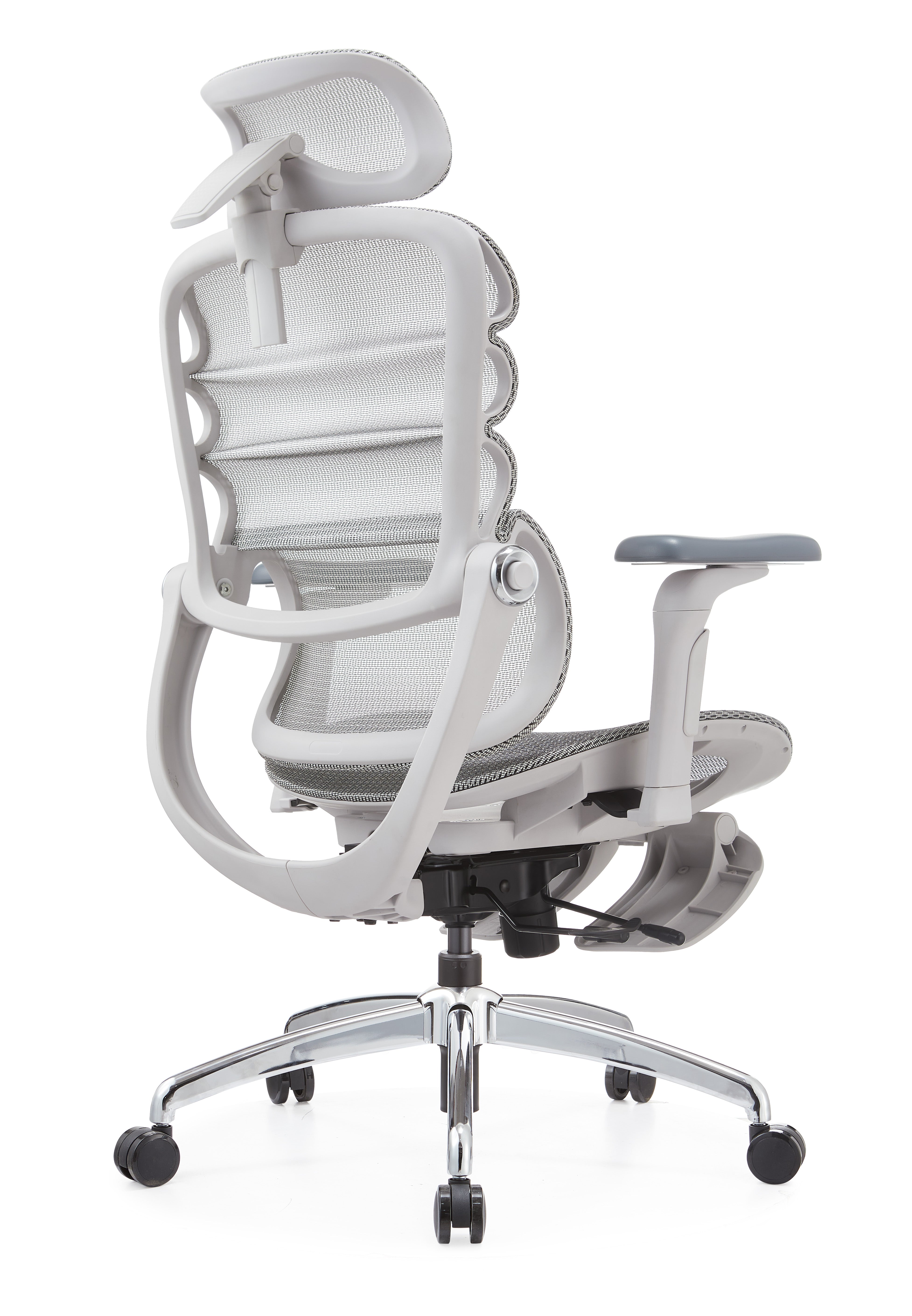 JOHOOFURNITURE 2026 Ergonomic Chair Upgrade Wavy Back 5D Armrest Grey Plastic K3F