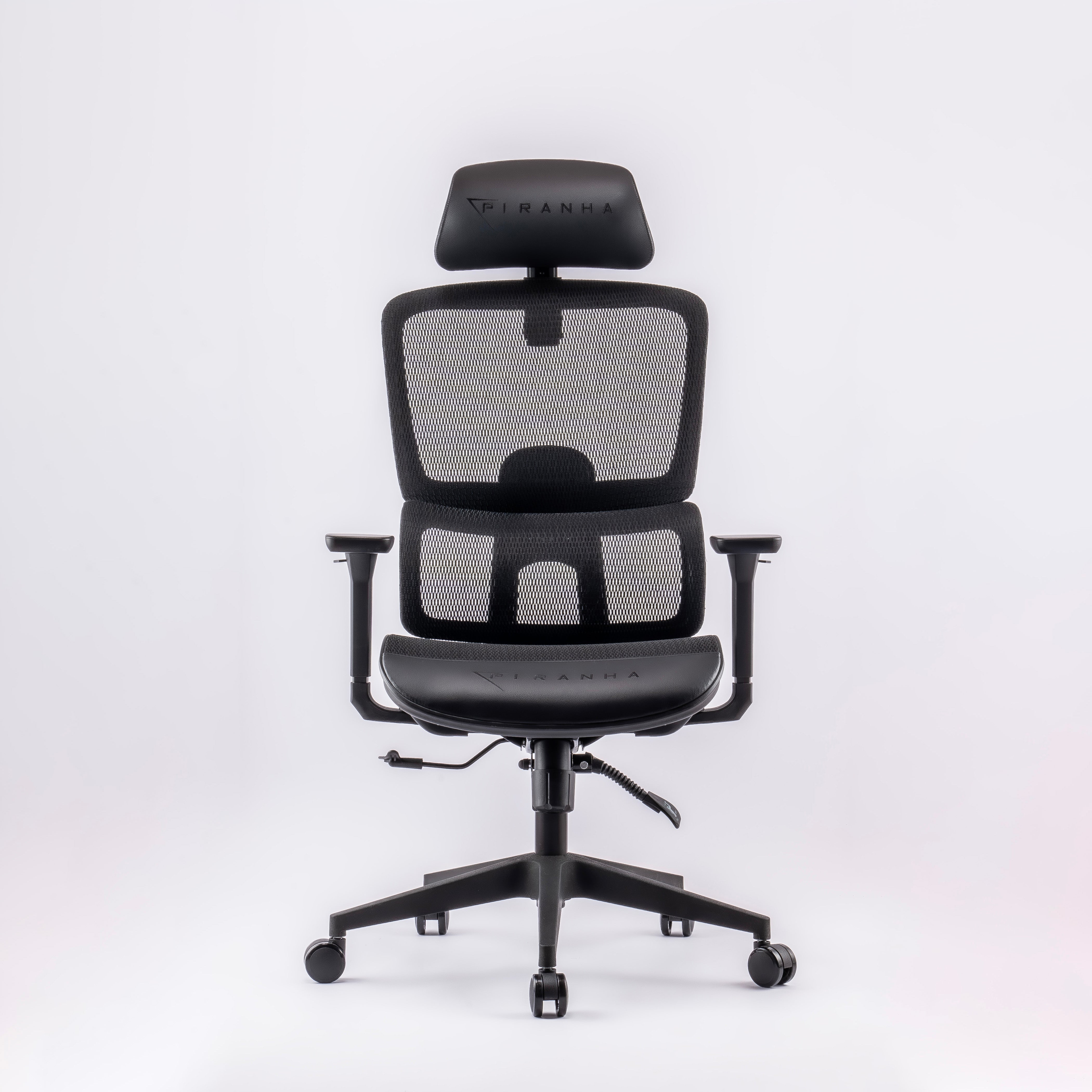 JOHOOFURNITURE All Mesh Chair PU Leather Headrest R68