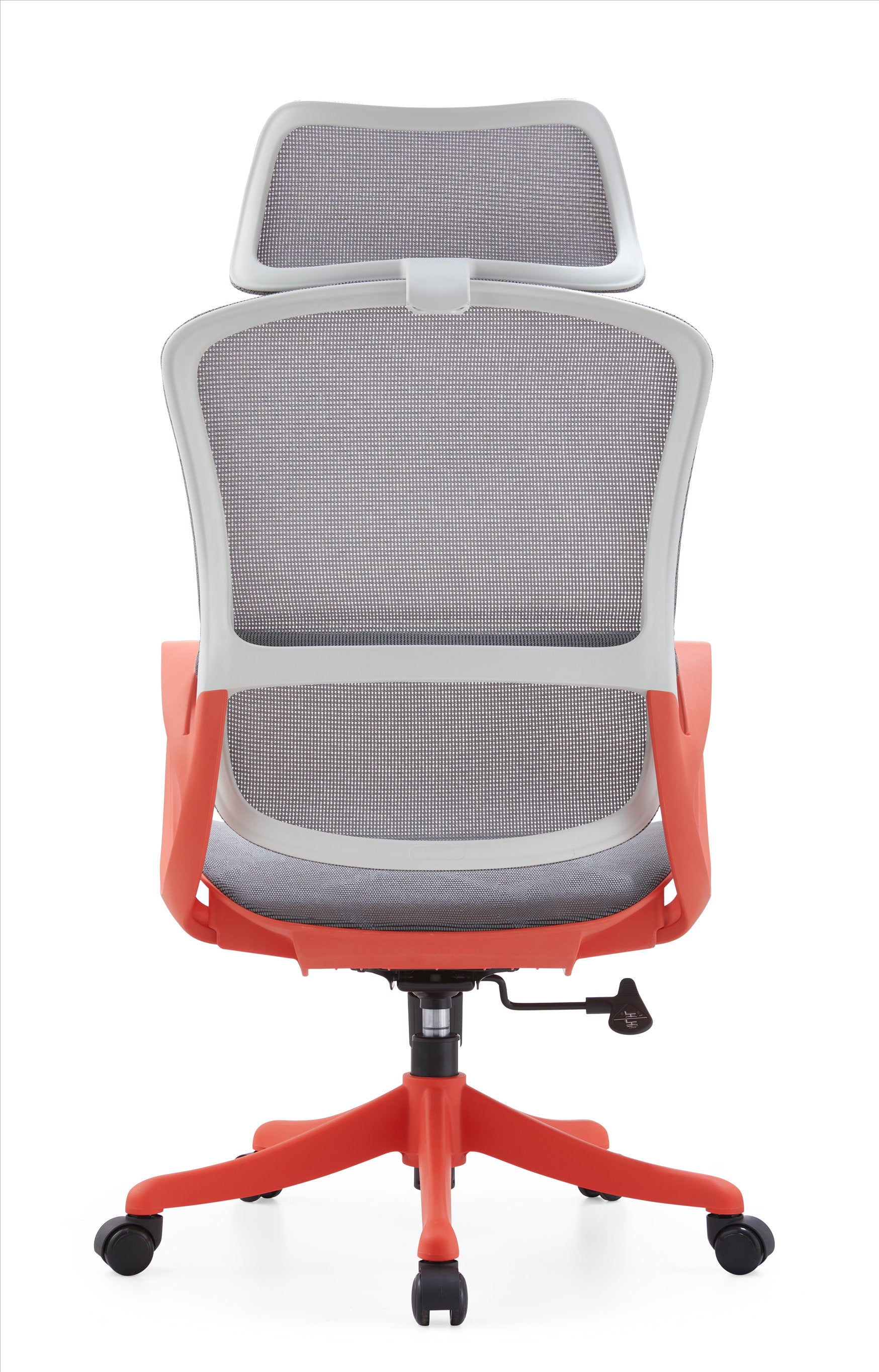 JOHOOFURNITURE Red+Grey Plastic Office Chair All Mesh with Soft Lumbar Support YC80