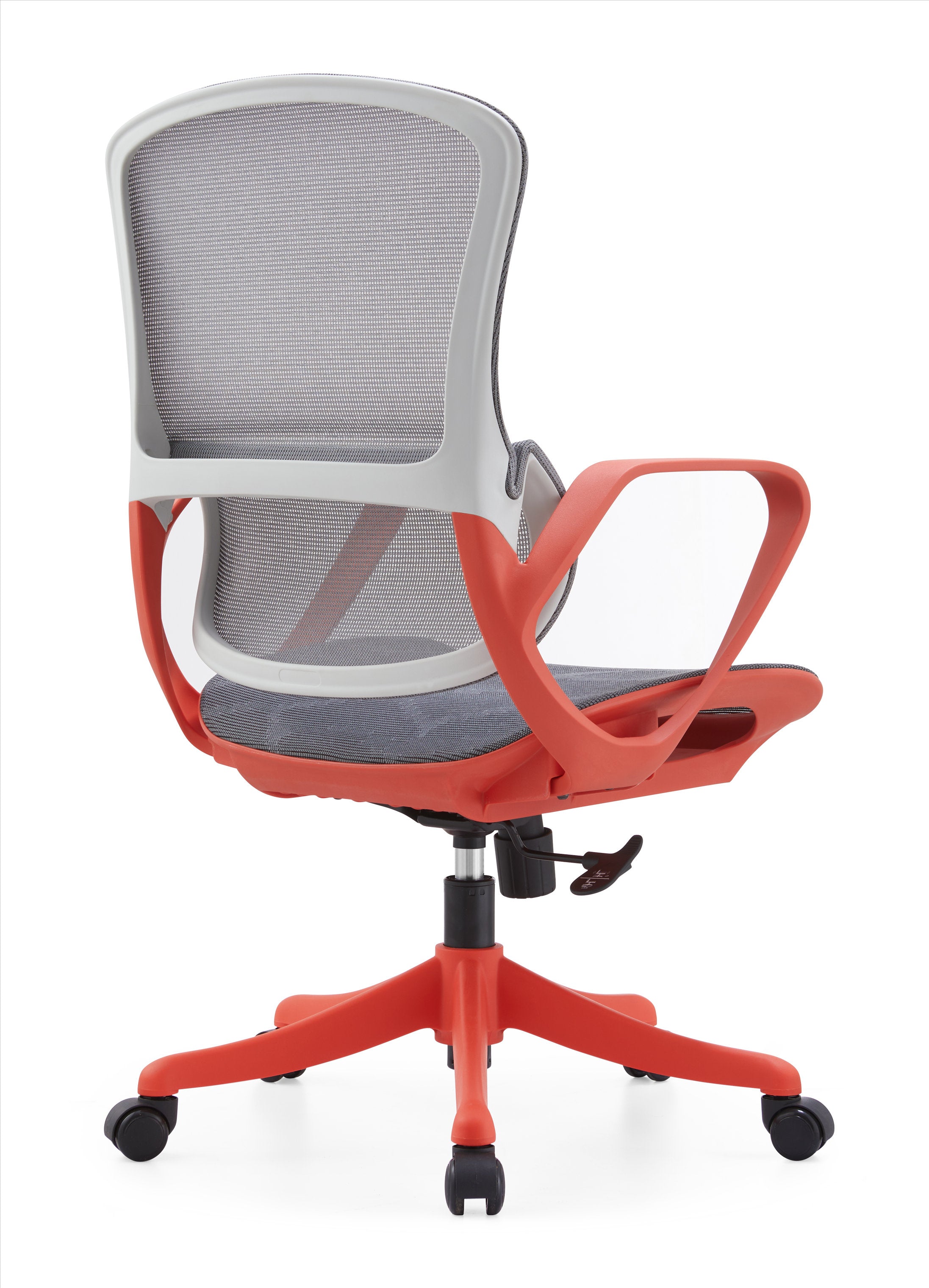 JOHOOFURNITURE Red+Grey Plastic Office Chair All Mesh with Soft Lumbar Support YC80