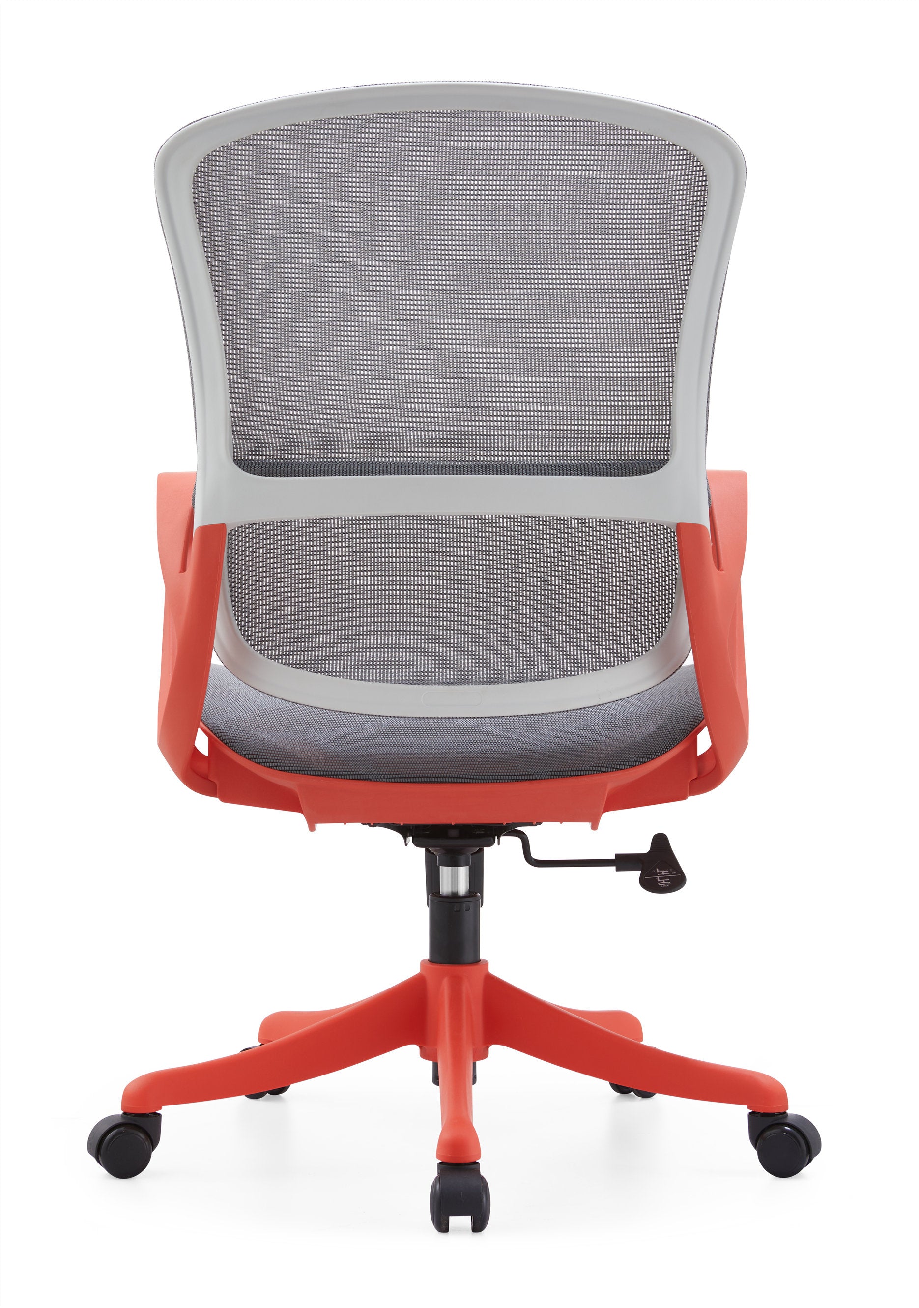 JOHOOFURNITURE Red+Grey Plastic Office Chair All Mesh with Soft Lumbar Support YC80