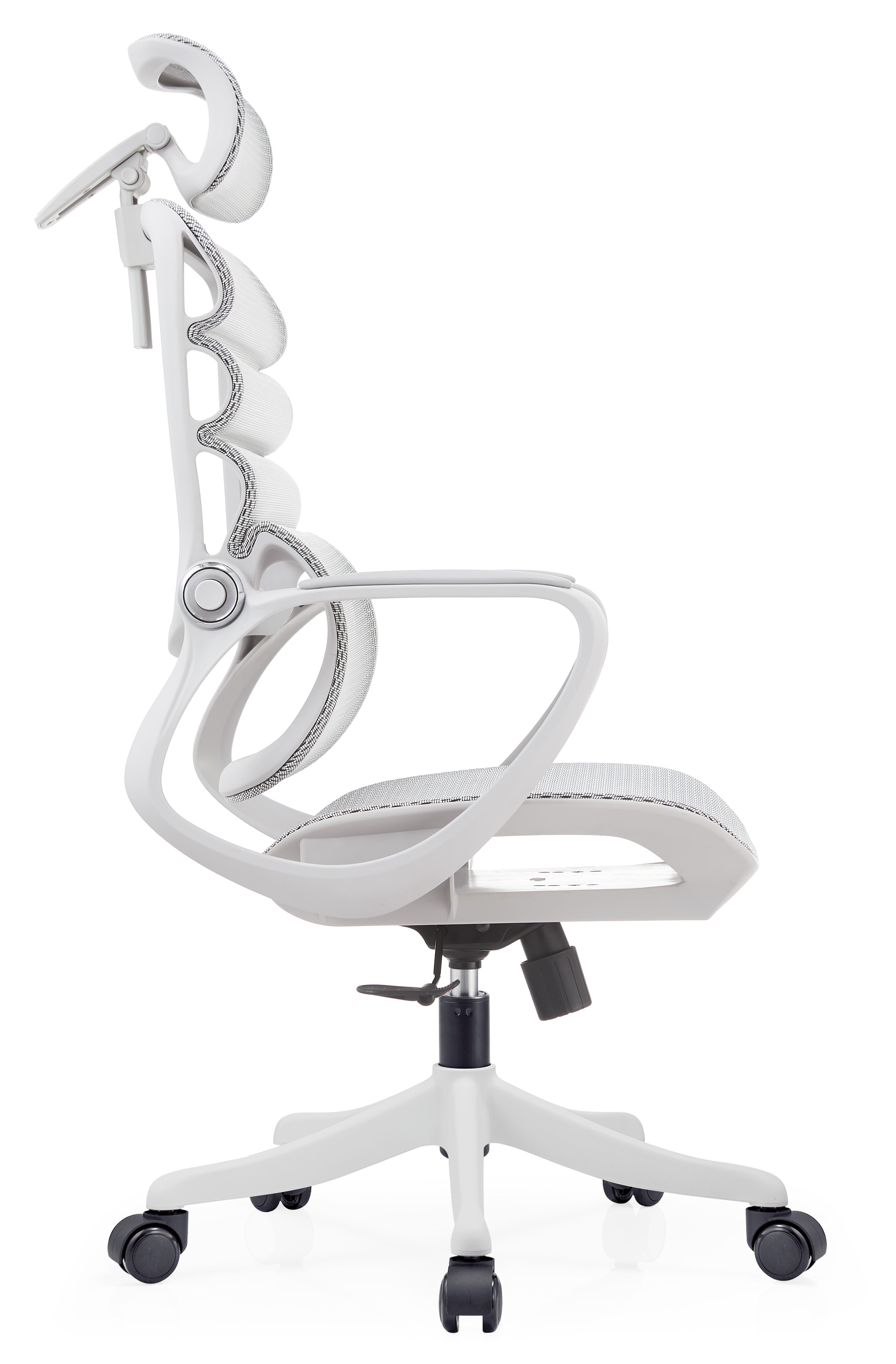 JOHOOFURNITURE 2026 Ergonomic Chair Upgrade Wavy Back Conform Design Grey Plastic K3