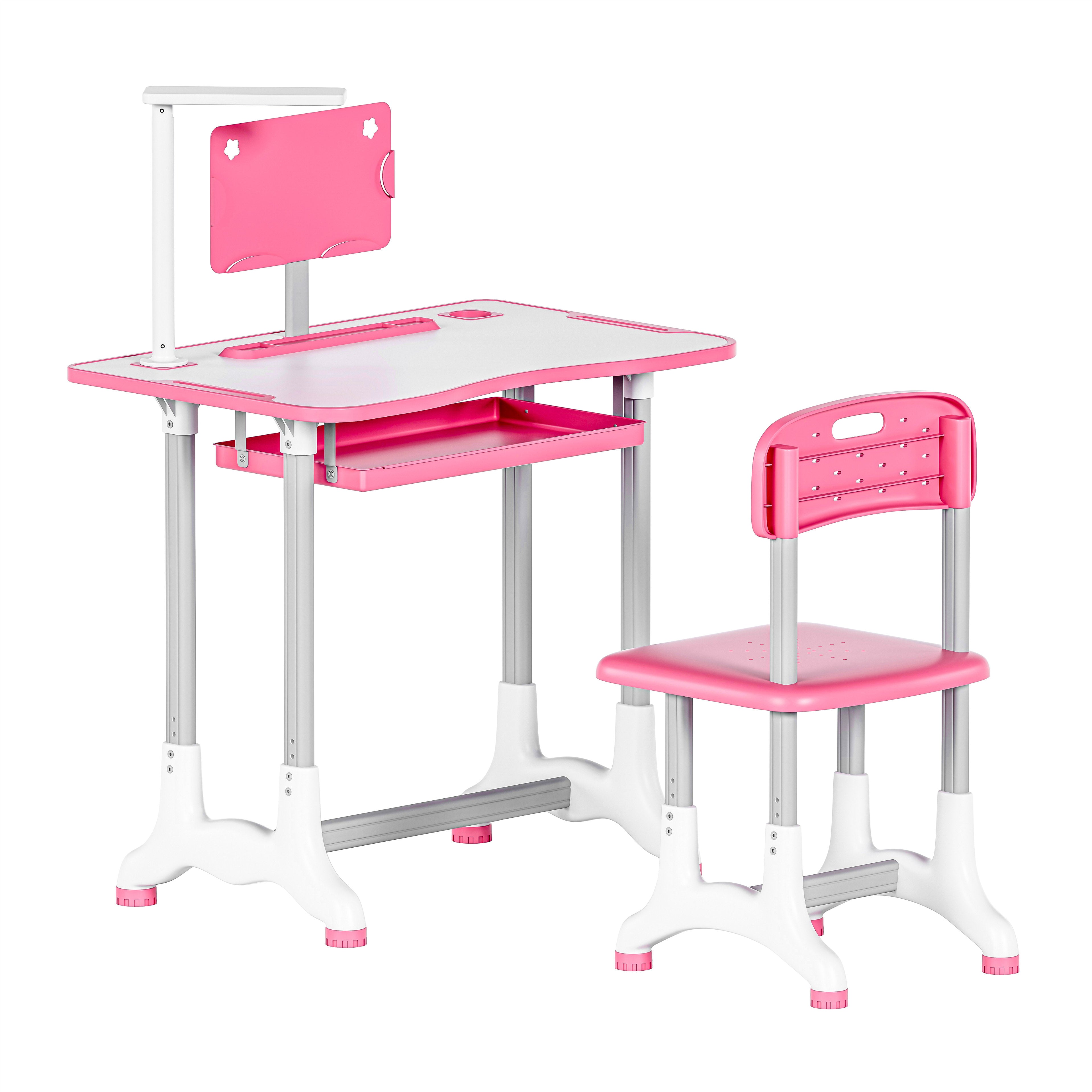 JOHOOFURNITURE Kids Study Table and Chair Simple High Cost-Effectiveness K01 Pink