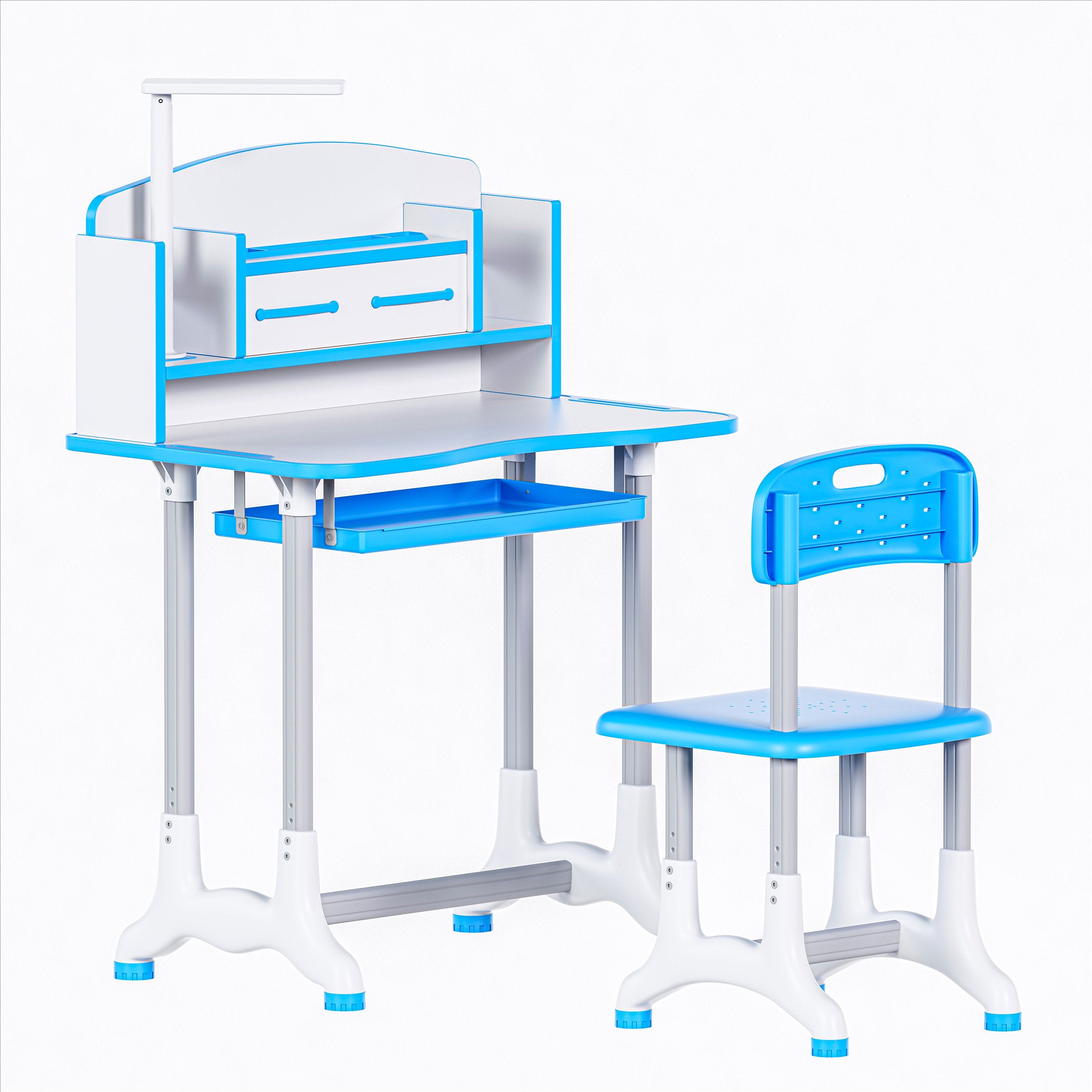 JOHOOFURNITURE Bàn và ghế học tập cho trẻ em Doanh số bán hàng cao nhất K03 Màu xanh