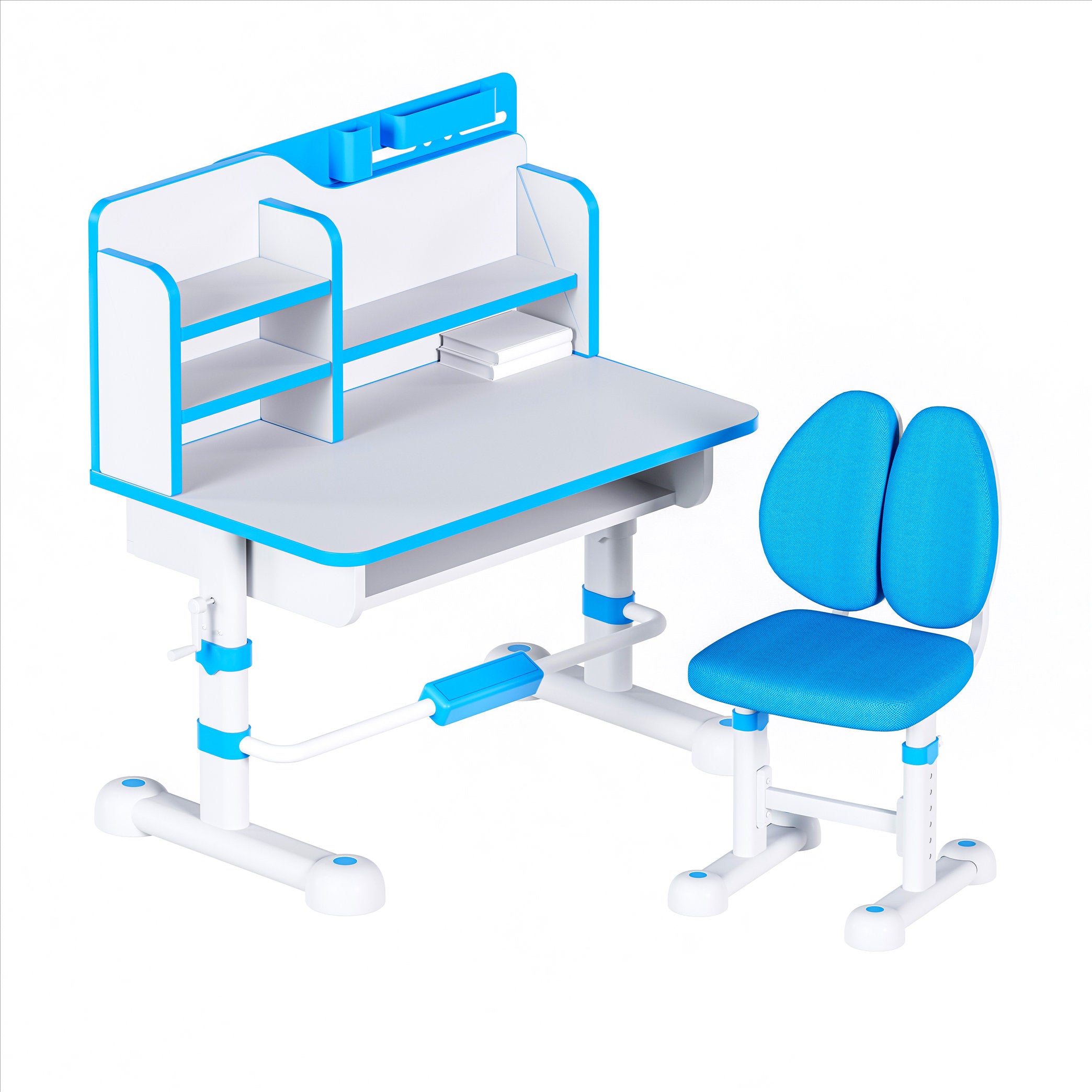 JOHOOFURNITURE Meja dan Kursi Belajar Anak Kualitas Unggul K01 Set Warna Blue