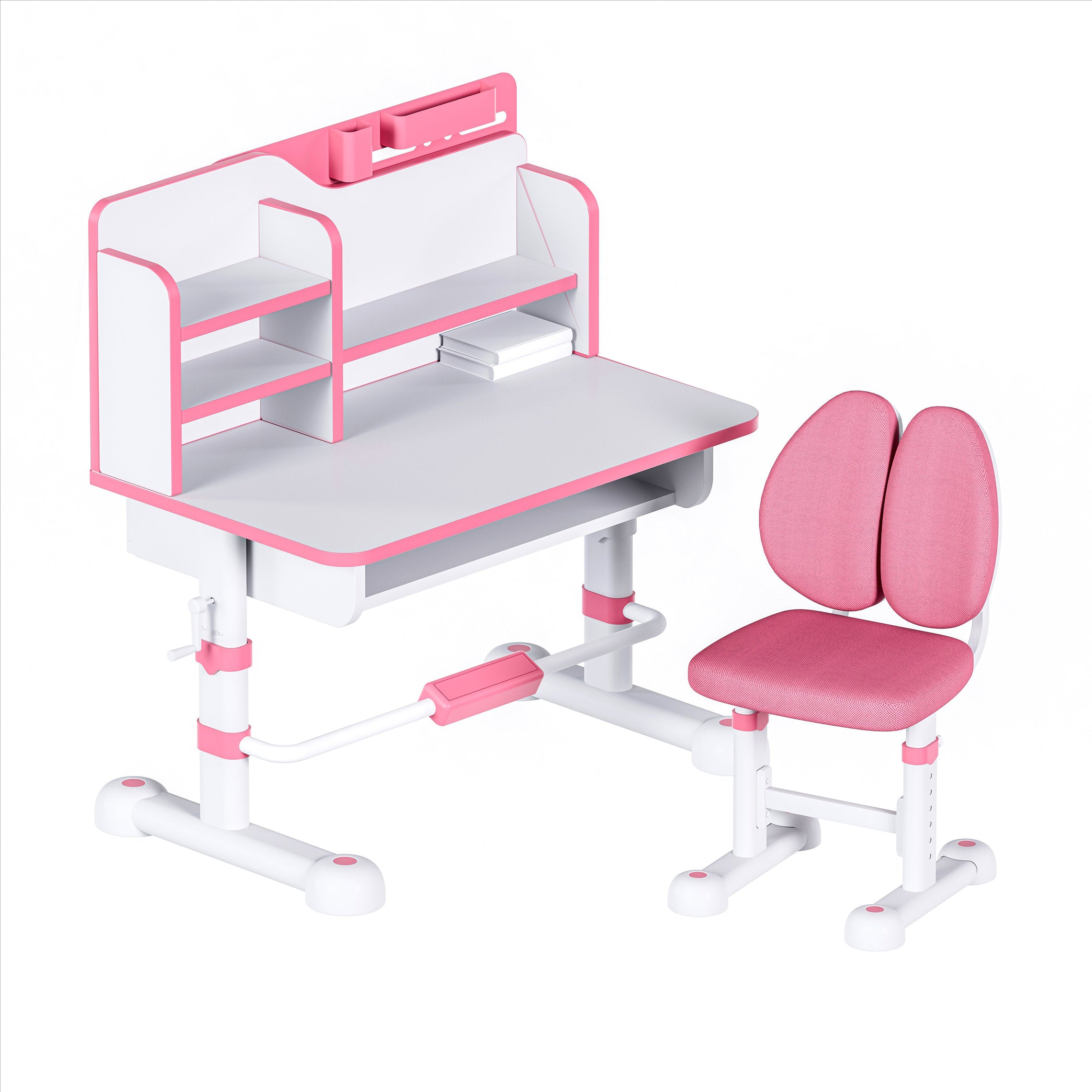 JOHOOFURNITURE Meja dan Kursi Belajar Anak Kualitas Unggul K01 Set Warna Pink