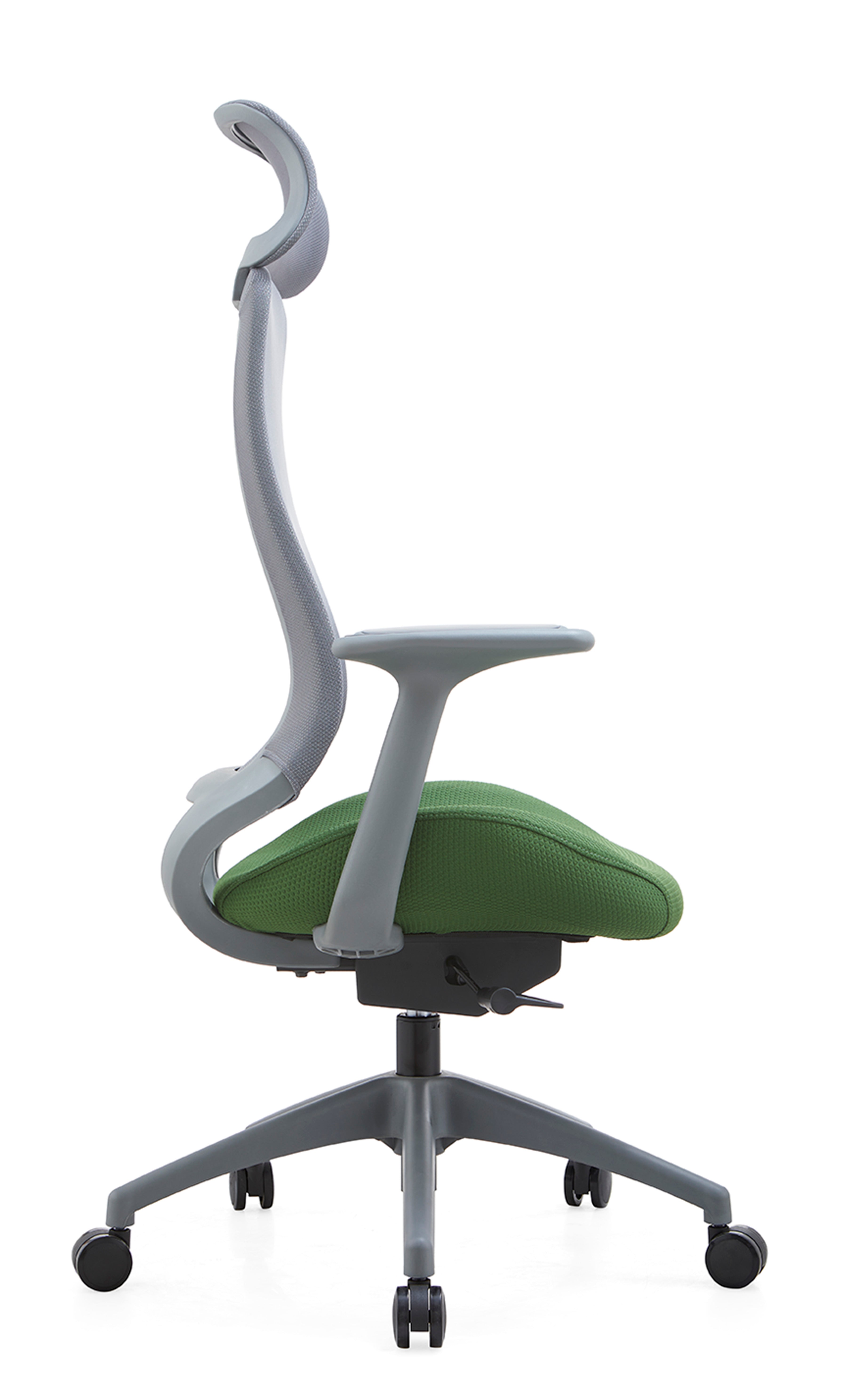 JOHOOFURNITURE 2025 New Design High Back Office Chair Gray Plastic Green Fabric YC62