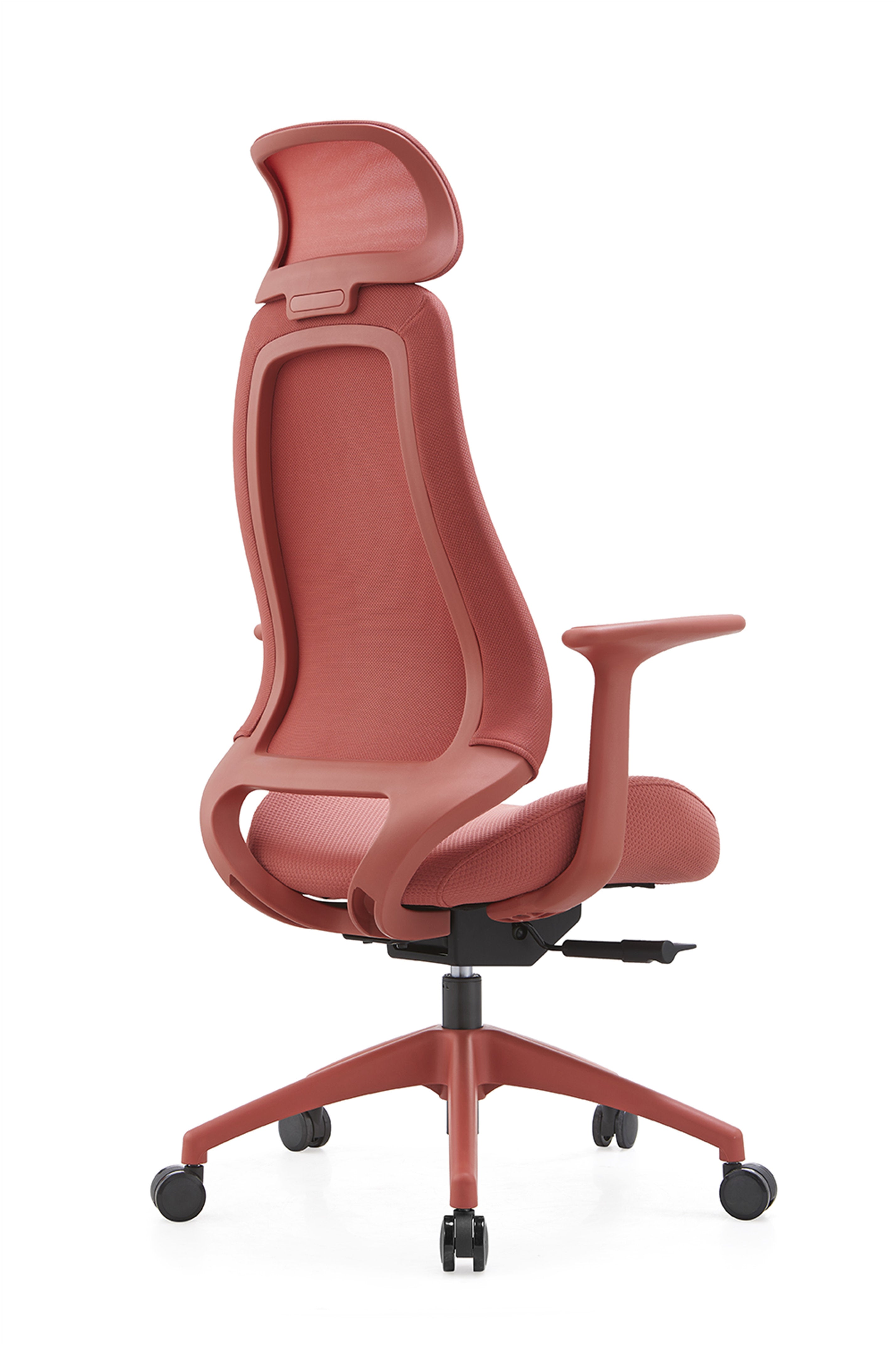 JOHOOFURNITURE 2025 New Design High Back Office Chair Red Plastic Red Fabric YC63