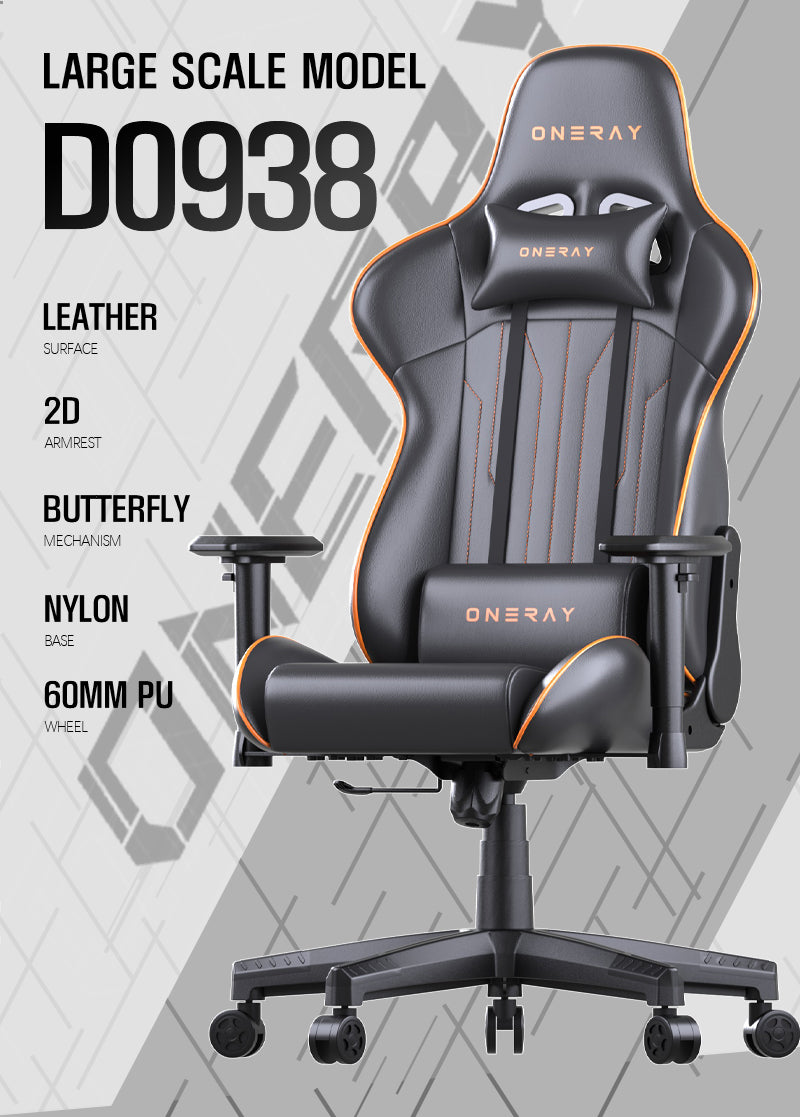 JOHOOFURNITURE All Black color Cool Version Gaming Chair No.D0938