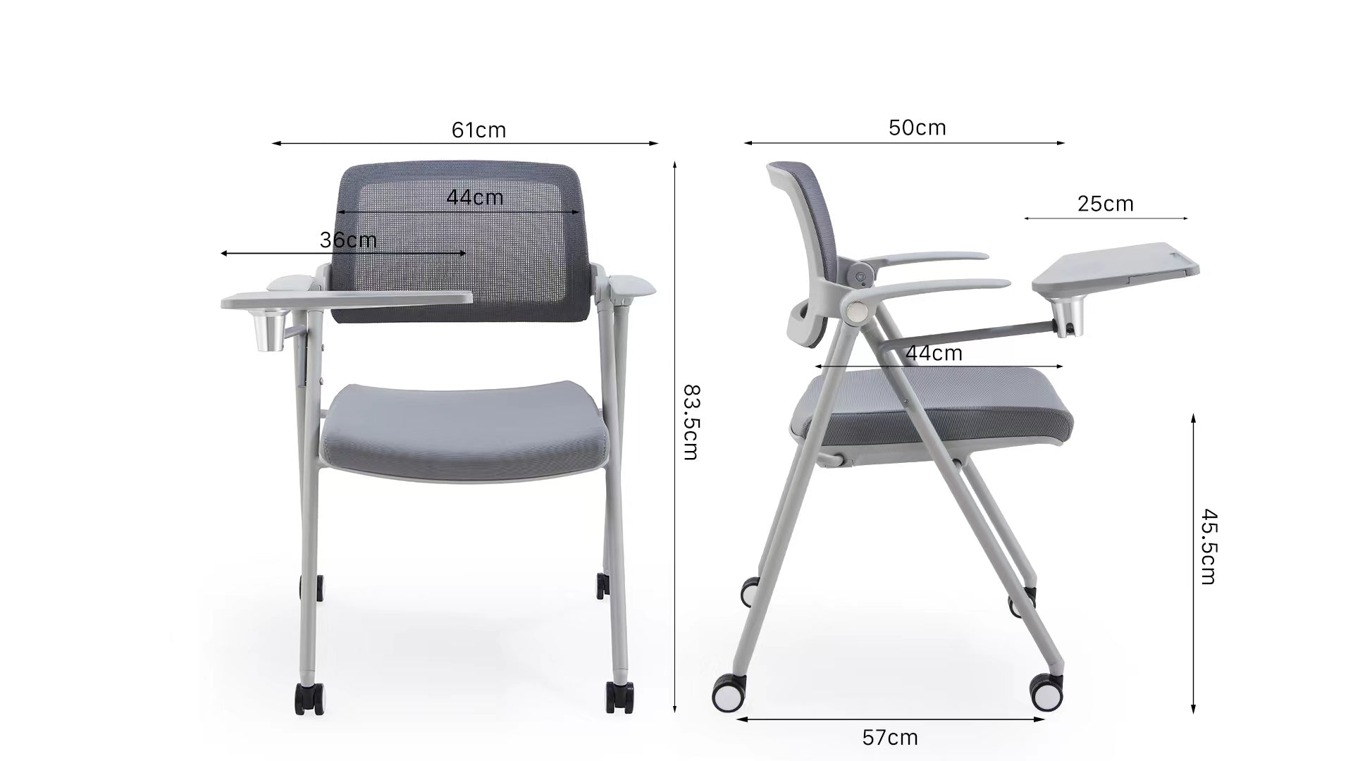 JOHOOFURNITURE Foldable Stackable Horizontal Stacking  Gurest Chair YC71